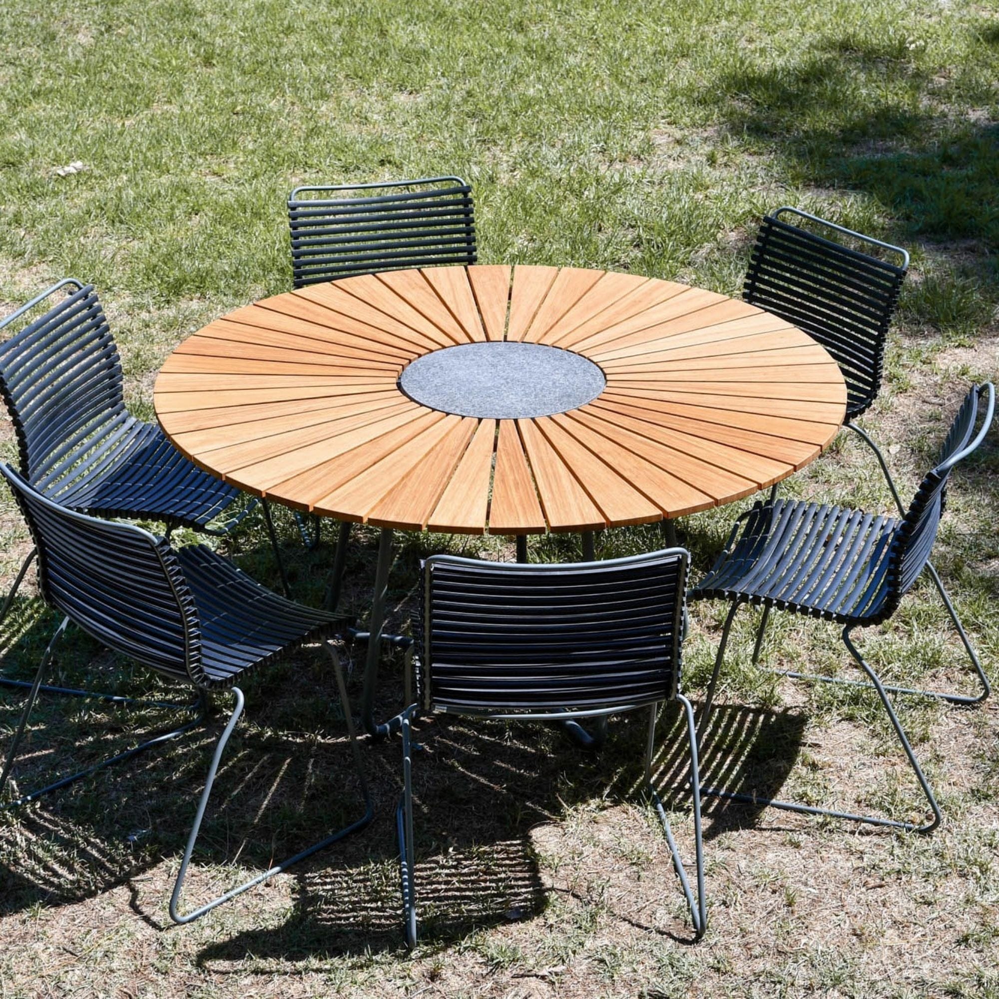 4 Seater Click & Circle Outdoor Dining Set - Black - Image 2