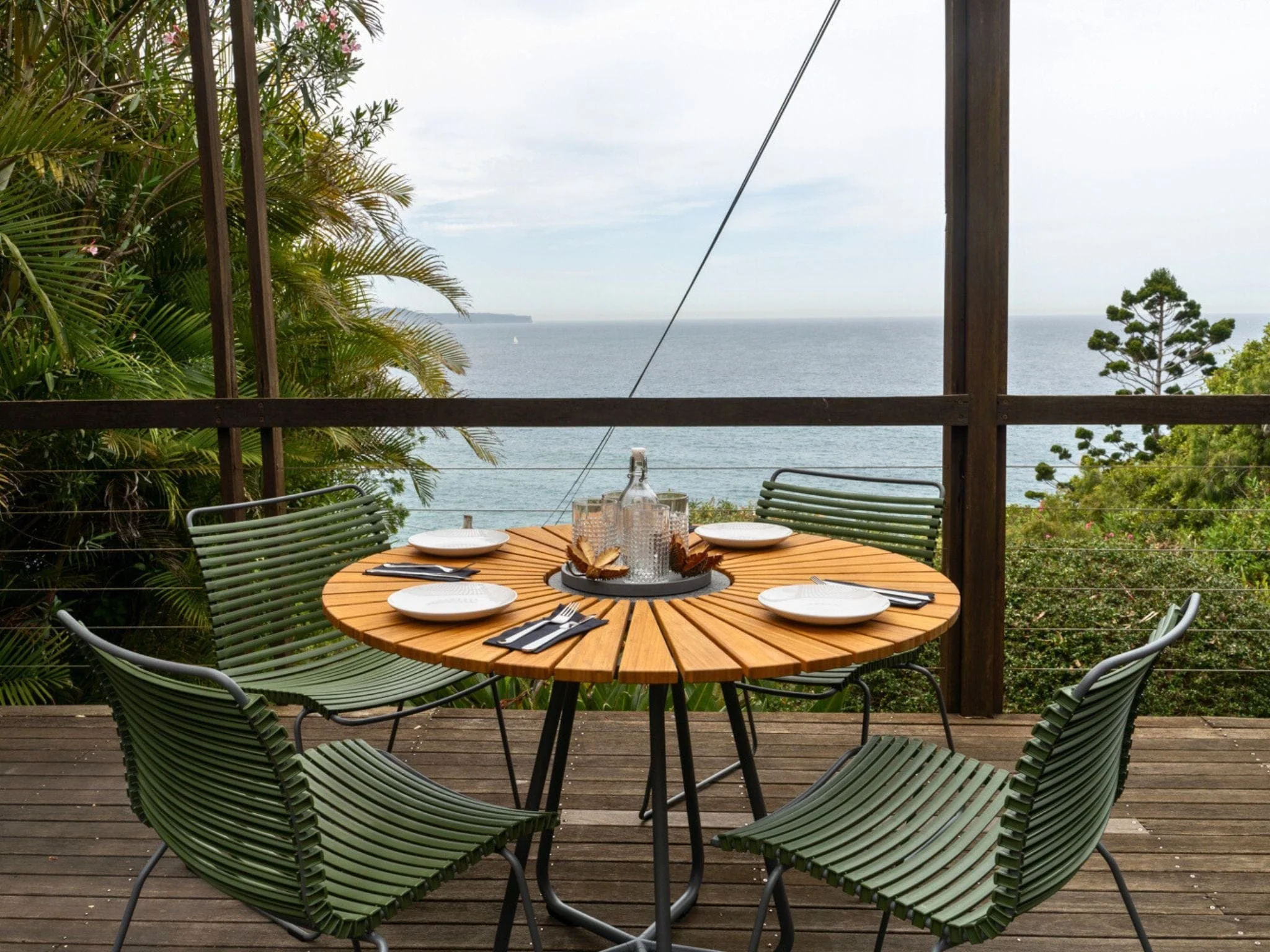 Circle Dining Table - Bamboo | Grey 110(CM) - Image 11