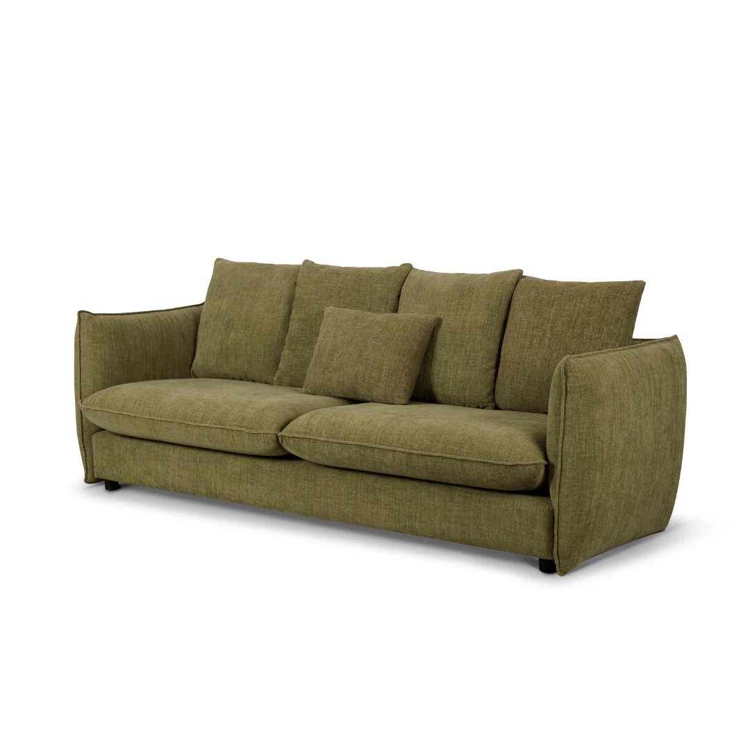 Camden 3 Seater Sofa Leaf Fabric Upholstery - Image 3