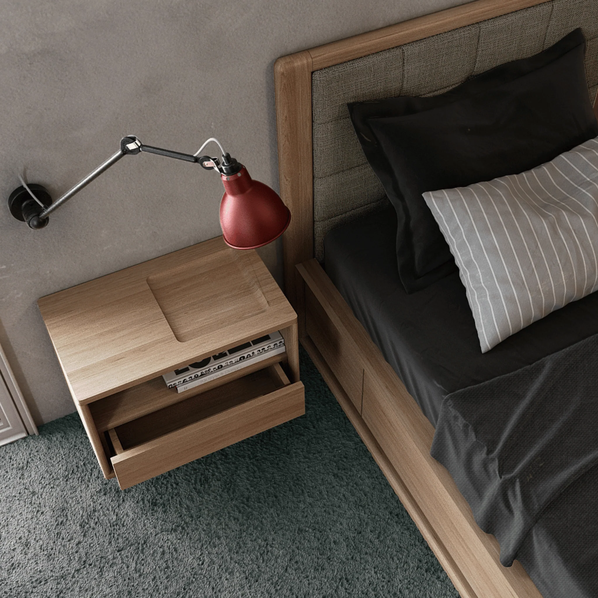 Circa Floating Bedside Left (Right Groove) - European Oak - Image 7
