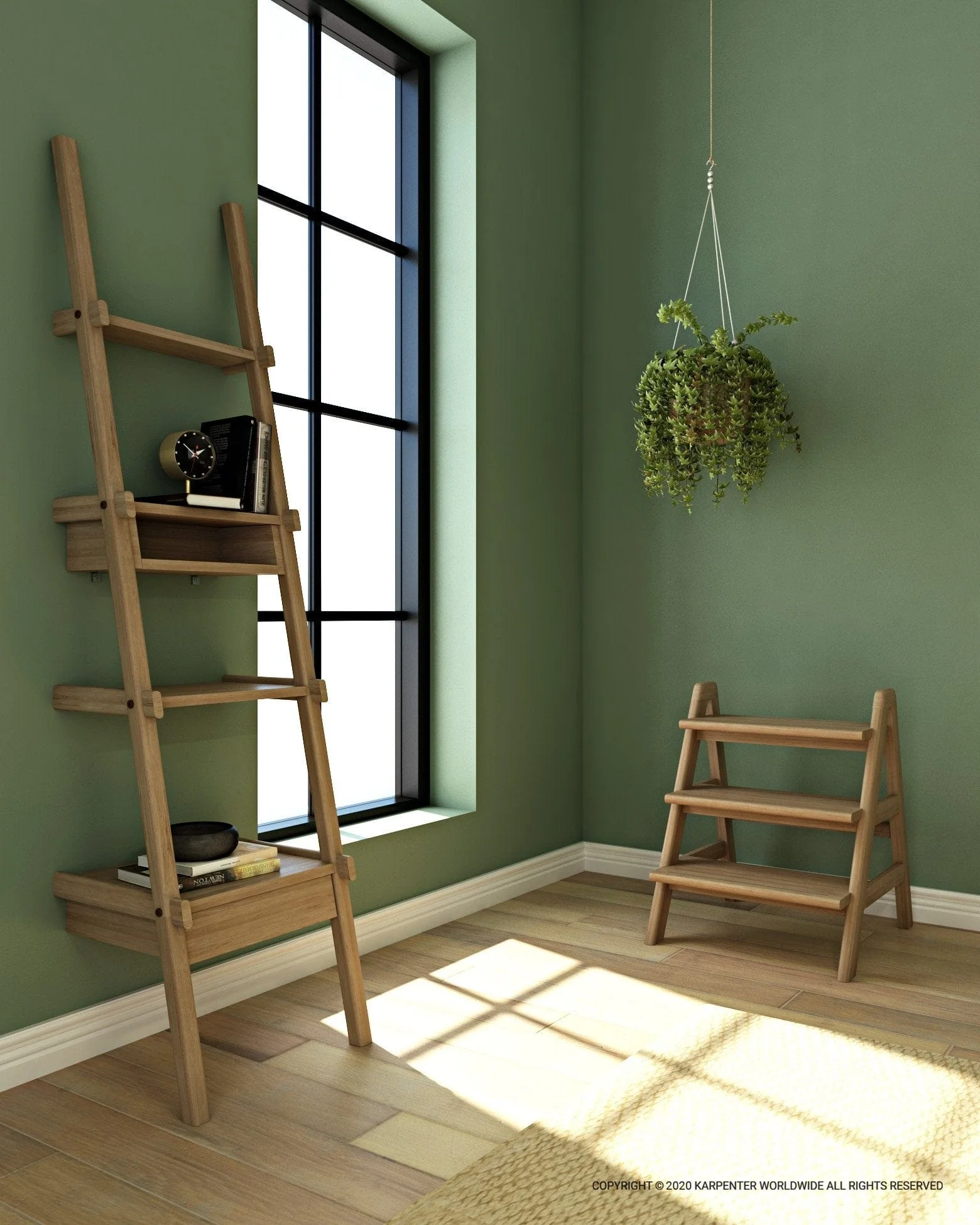 Simply City Ladder Shelves - European Oak - Image 3