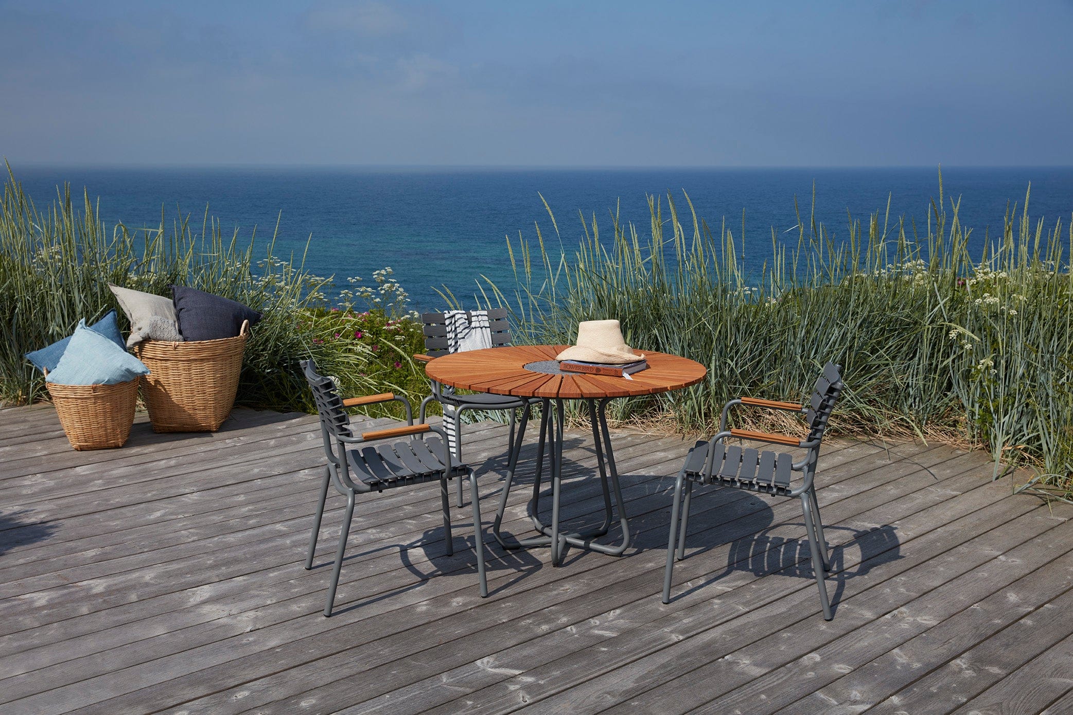 Circle Dining Table - Bamboo | Grey 110(CM) - Image 12
