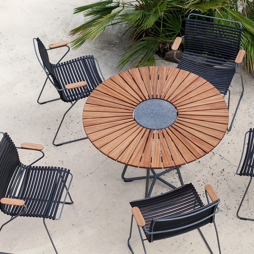 Circle Dining Table - Bamboo | Grey 110(CM) - Image 3