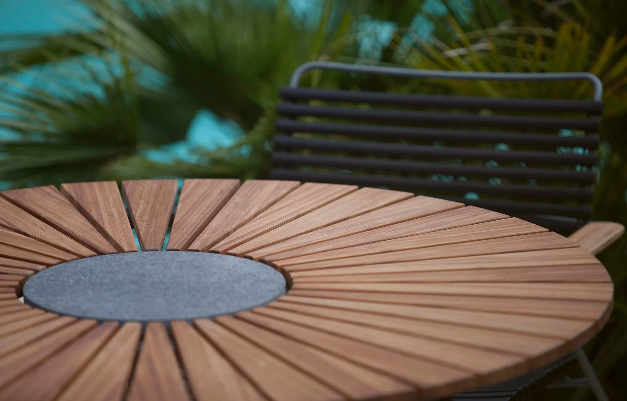 Circle Dining Table - Bamboo | Grey 110(CM) - Image 5