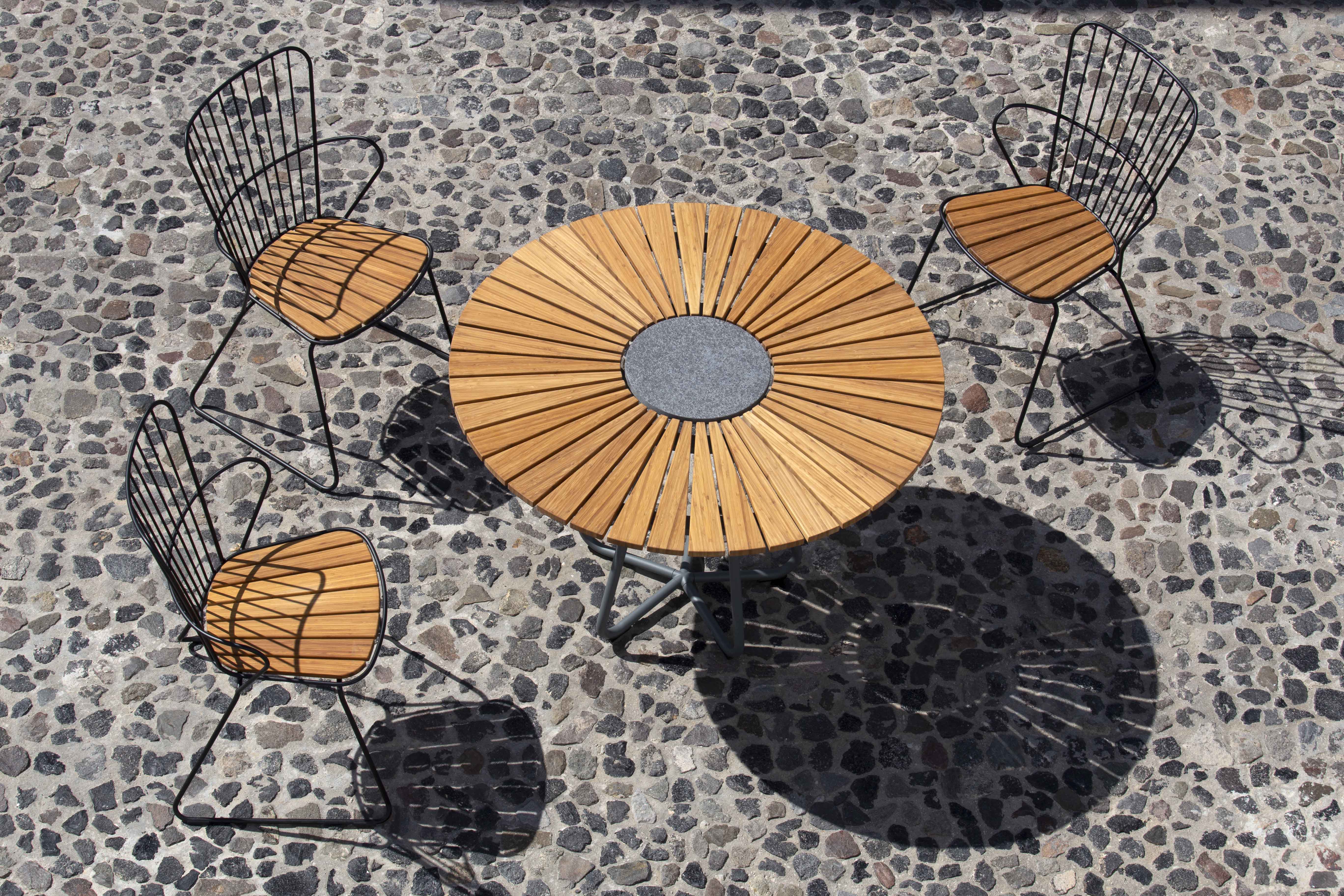 Circle Dining Table - Bamboo | Grey 110(CM) - Image 9