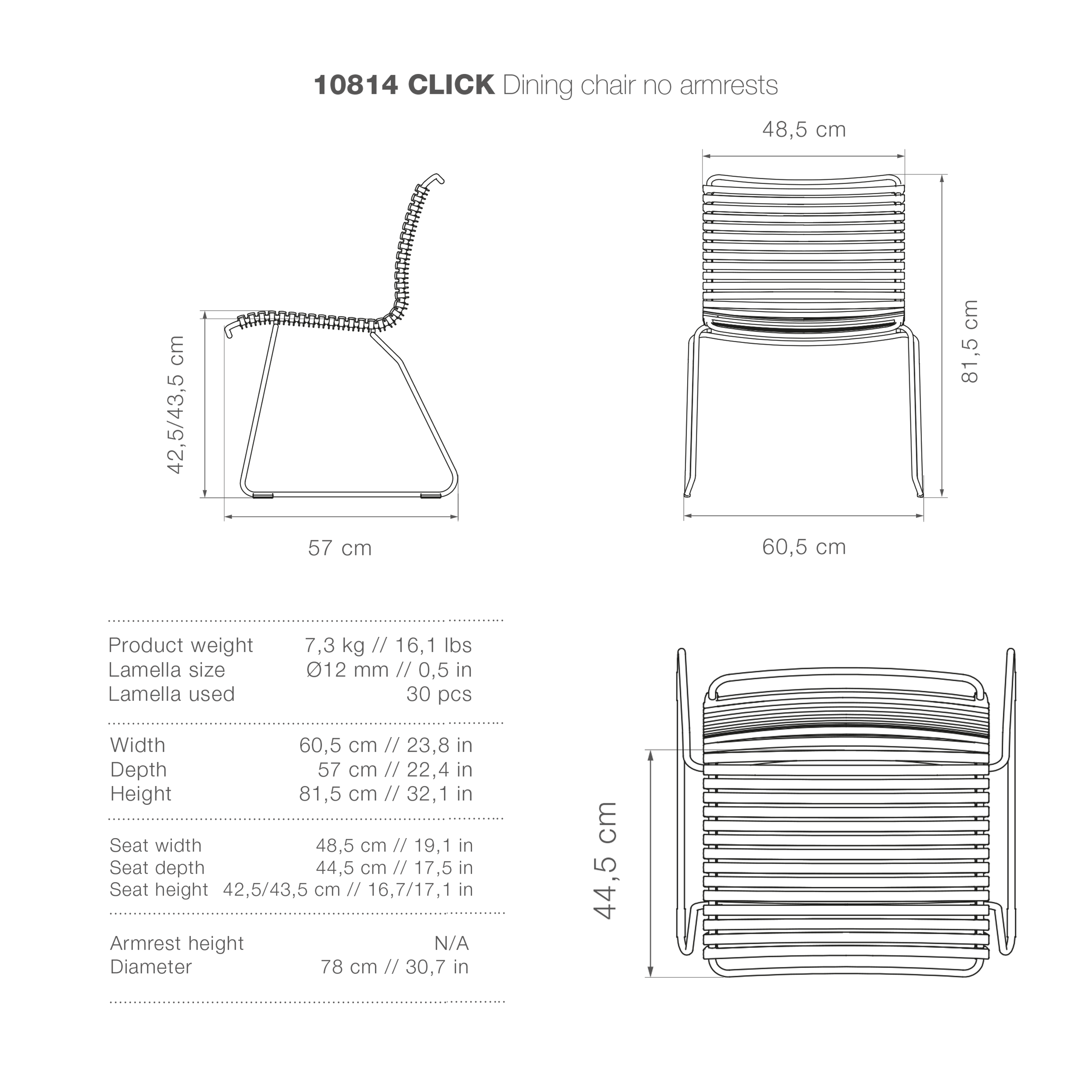 Click Dining Chair (No Arms) - Black - Image 10