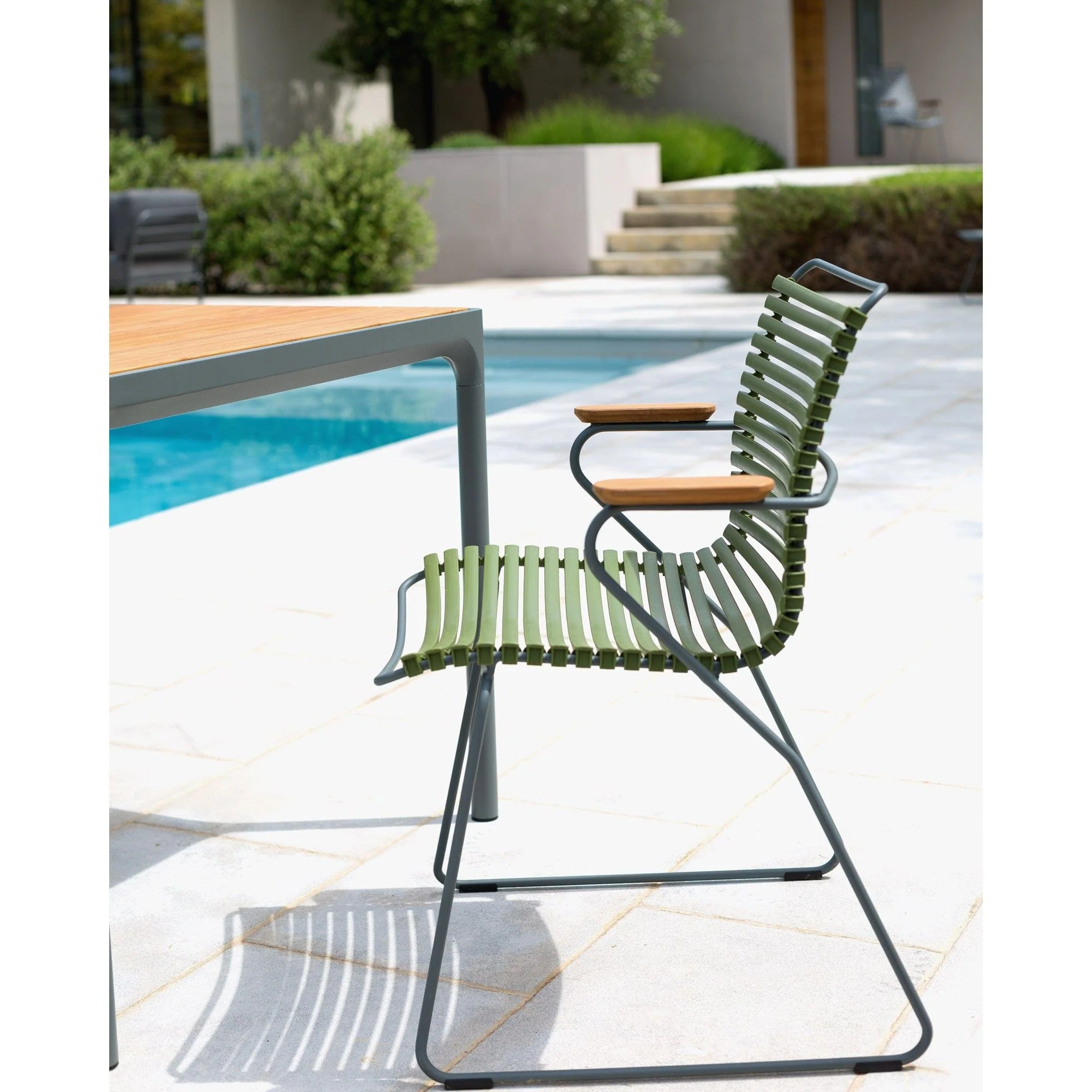 Click Dining Chair (With Armrest) - Olive Green - Image 2