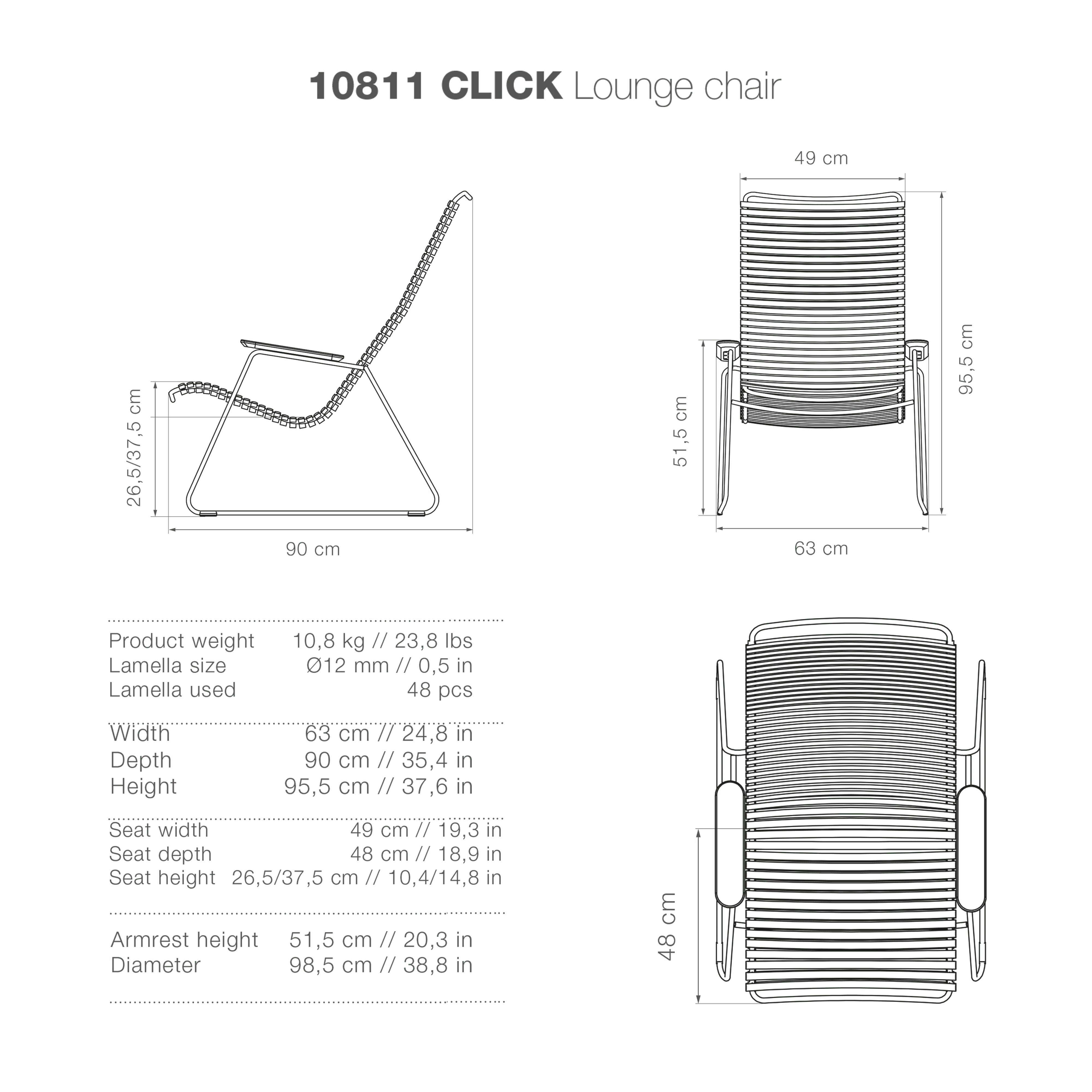 Click Lounge Chair - Dark Grey - Image 4