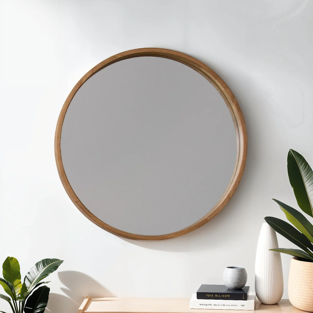 Cooper Round Mirror - Rubber Wood - Image 2