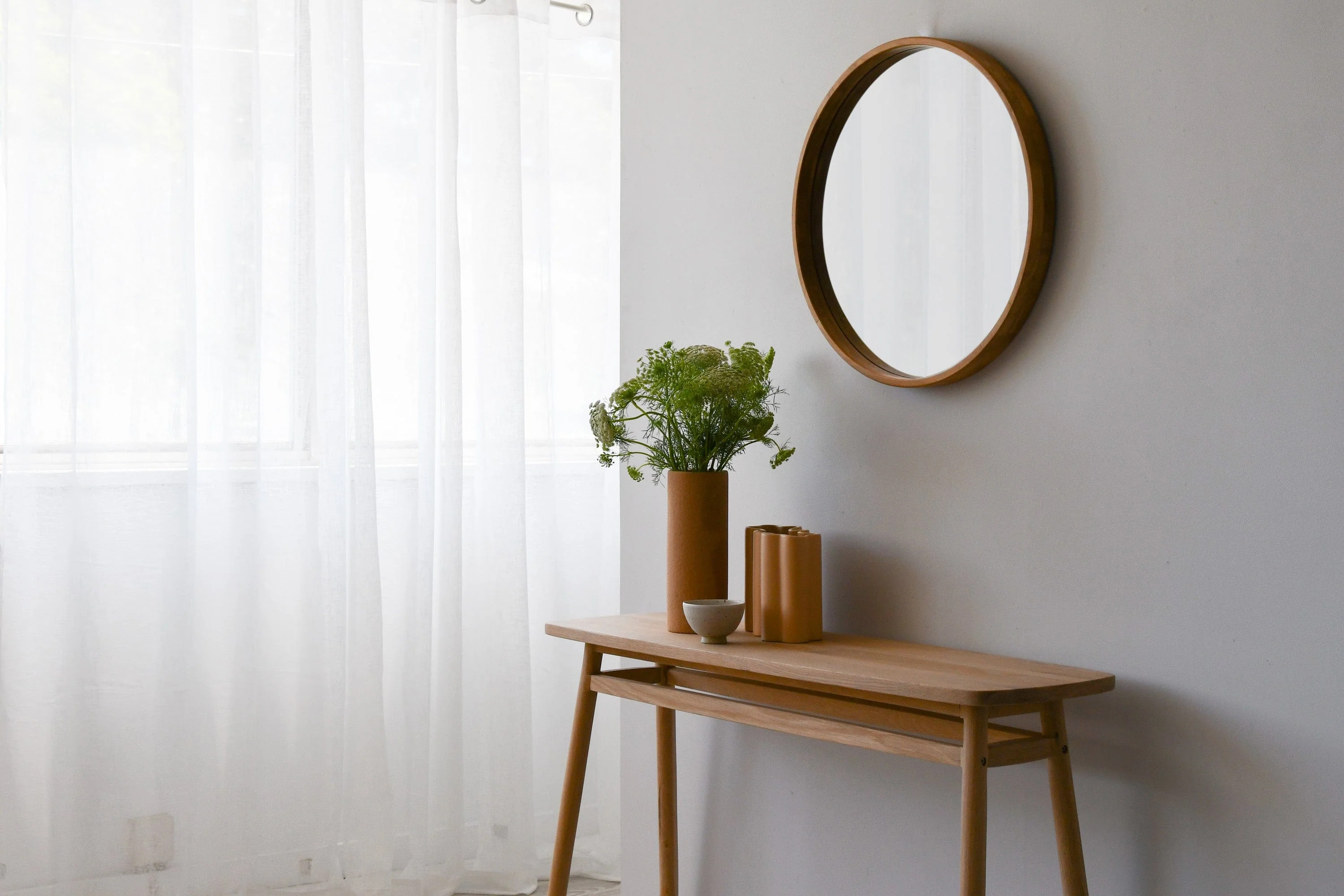 Cooper Round Mirror - Rubber Wood - Image 7