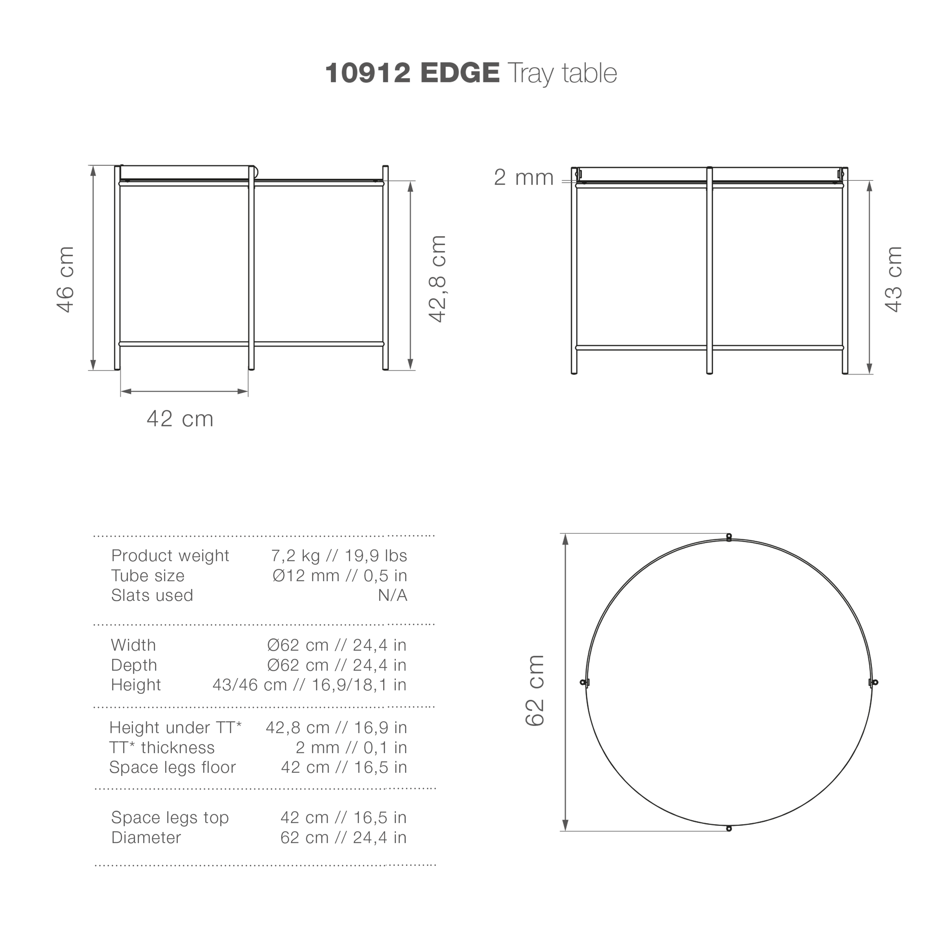 Edge Tray Table - Pine Green Medium - Image 2