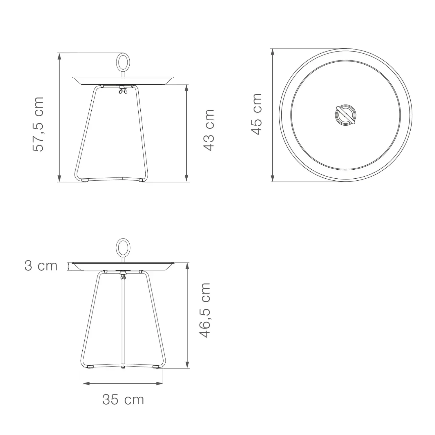 Eyelet Tray Table 45(CM) - Pine Green Small - Image 4