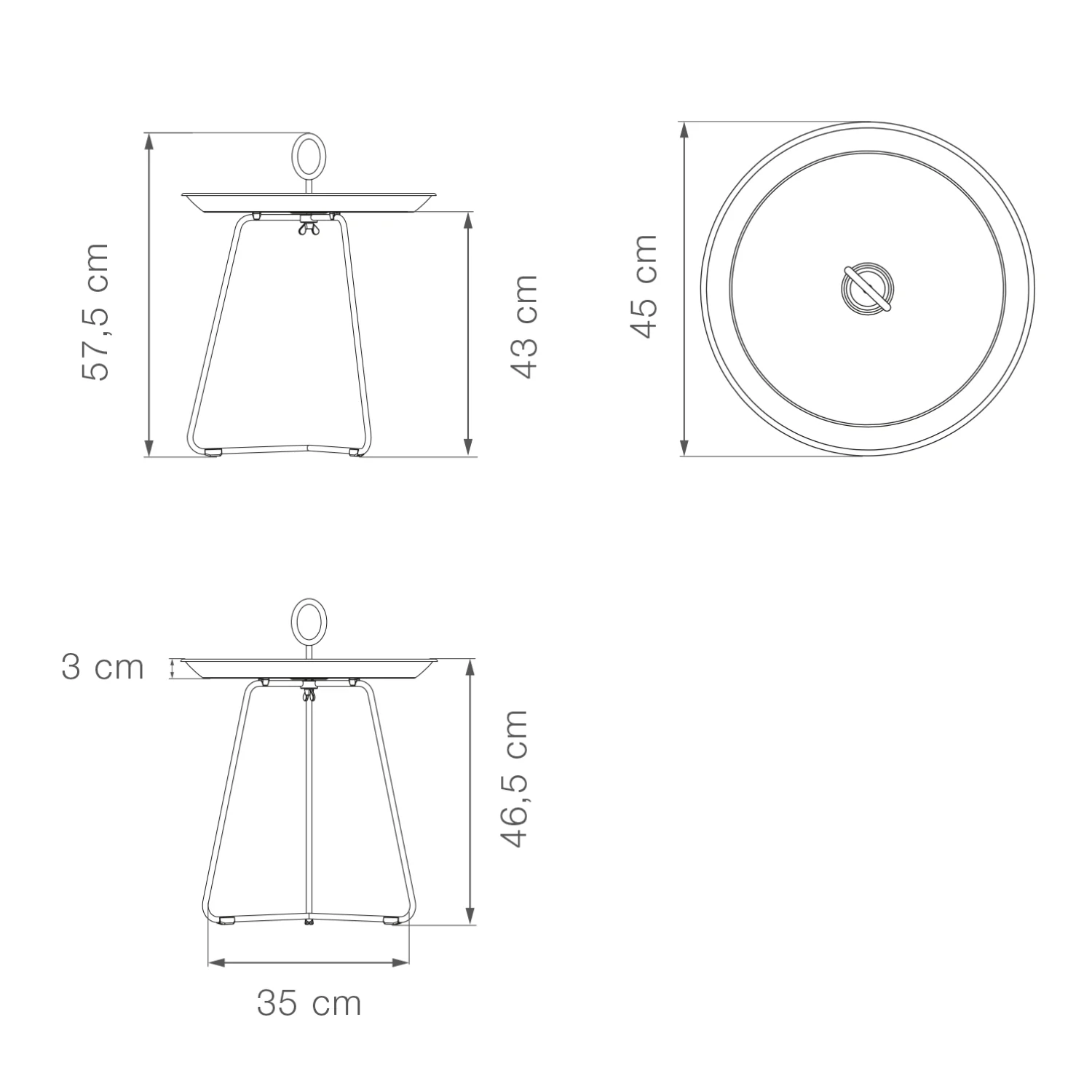 Eyelet Tray Table 45(CM) - Black Small - Image 7