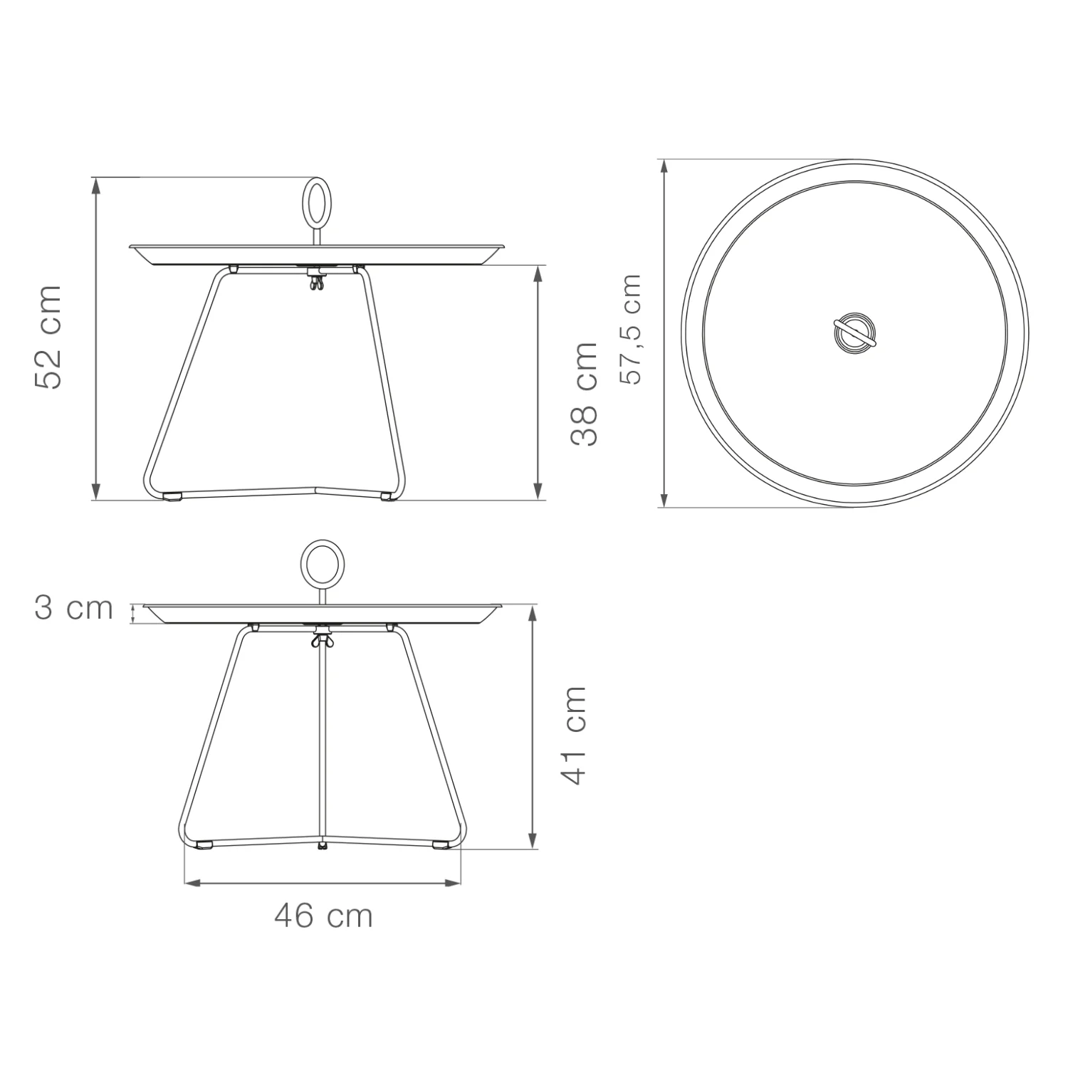 Eyelet Tray Table 60(CM) - White Medium - Image 3