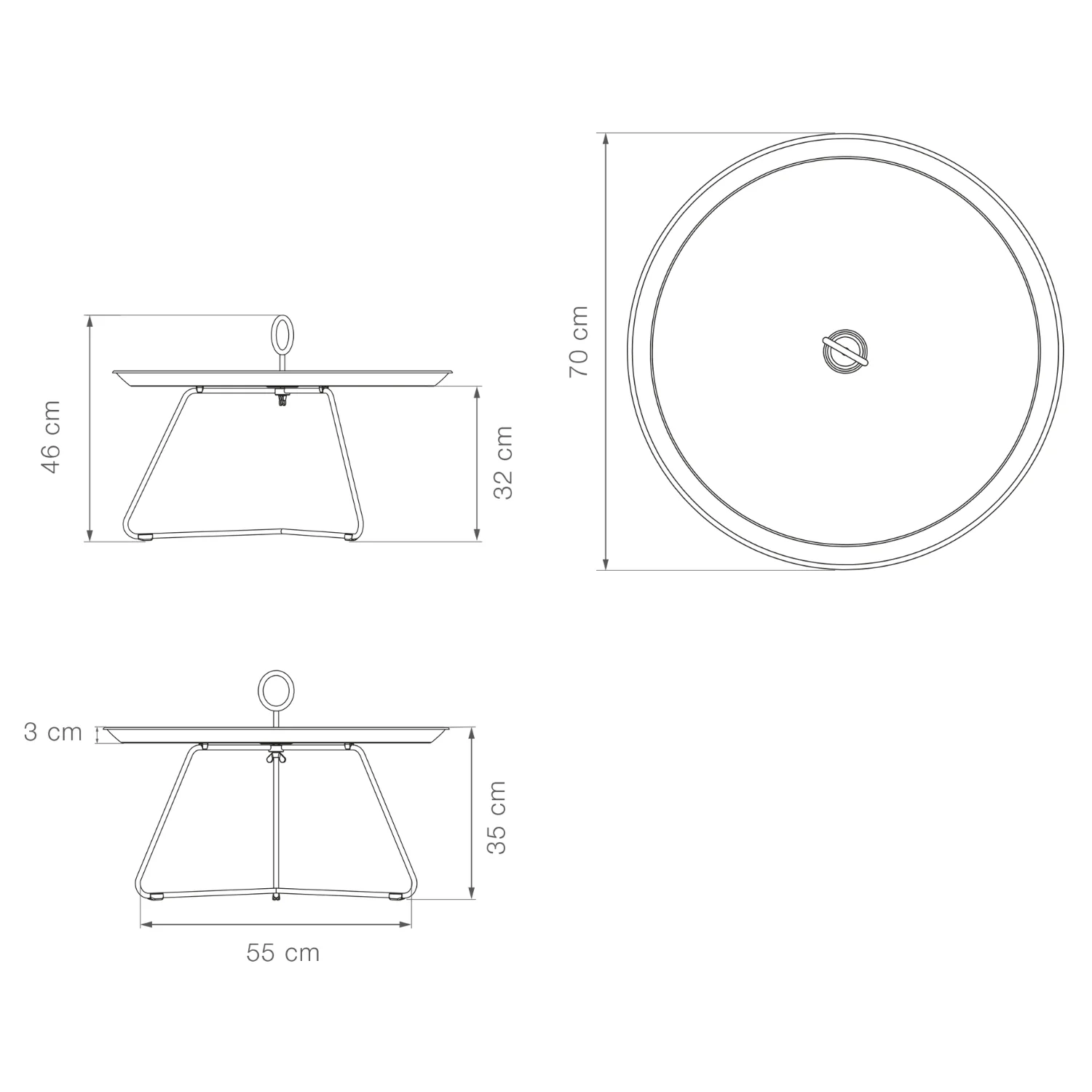 Eyelet Tray Table 70(CM) - White Large - Image 3