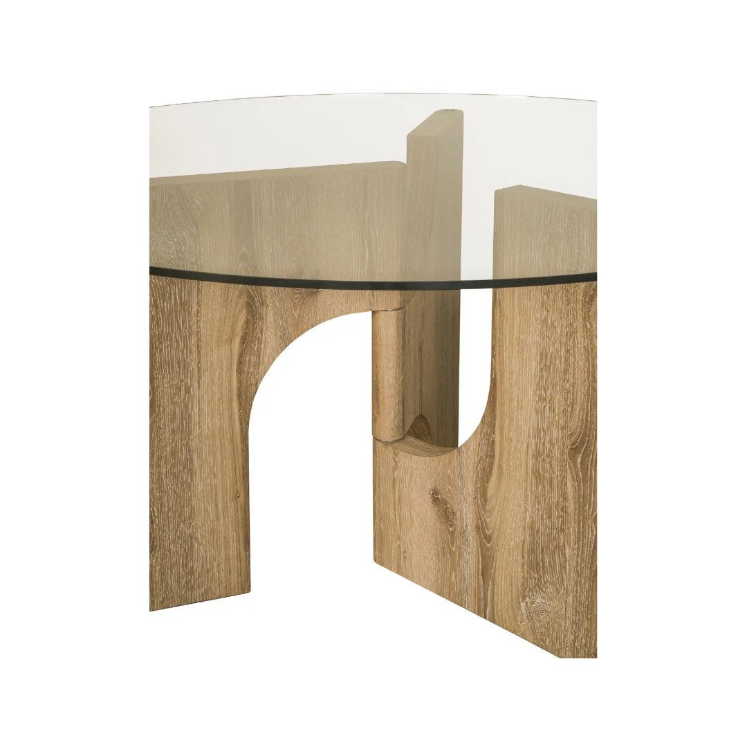 Floema Round Dining Table with Glass Top - Image 5