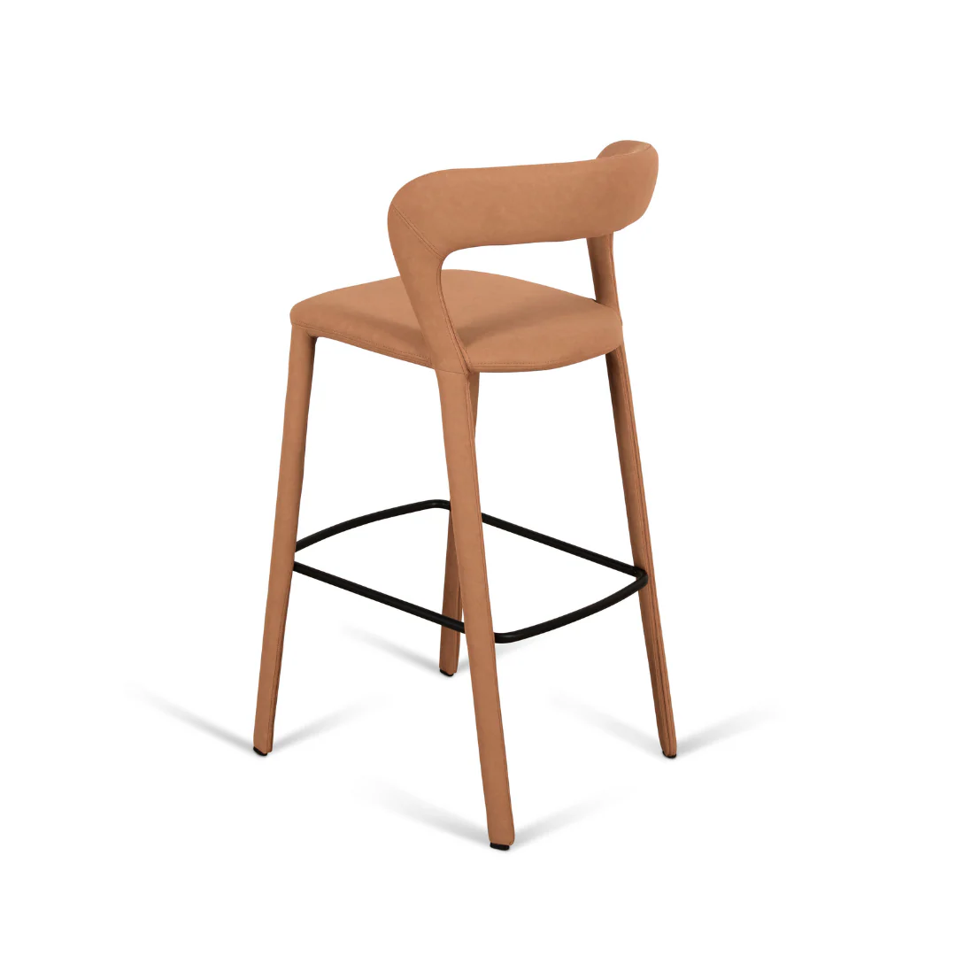 Hudson Bar Chair Butterscotch Leather Look Upholstery - Image 5