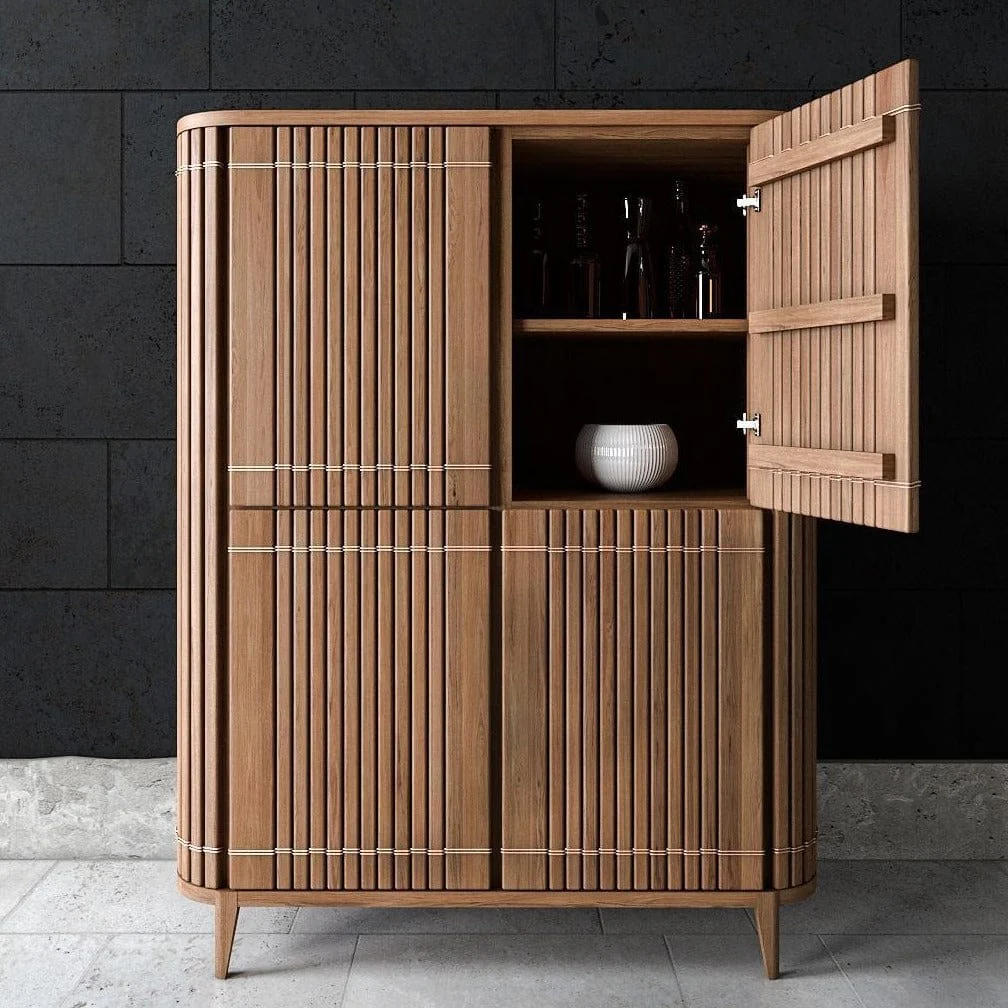 Koppar Cupboard with 4 Doors - FSC Recycled Teak - Image 2
