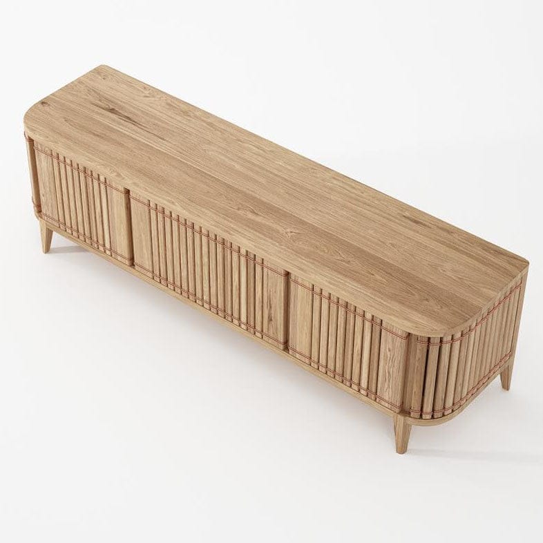 Koppar Large Media Cabinet with 3 Doors - European Oak - Image 4
