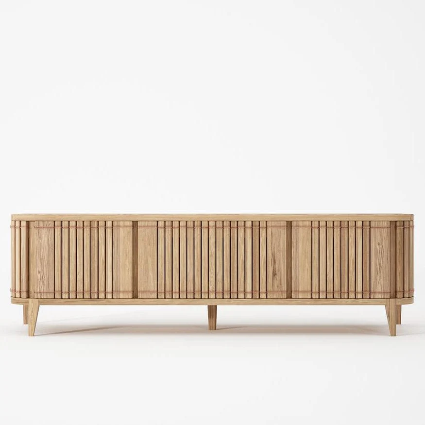 Koppar Media Cabinet with 3 Doors - European Oak - Image 3