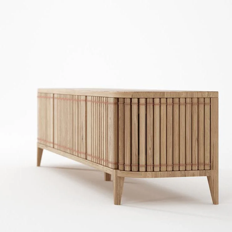 Koppar Media Cabinet with 3 Doors - European Oak - Image 4