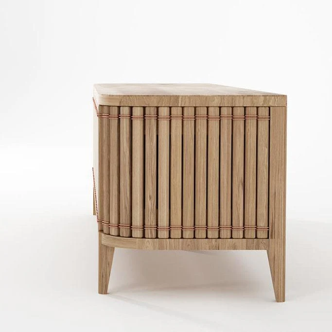 Koppar Media Cabinet with 3 Doors - European Oak - Image 5