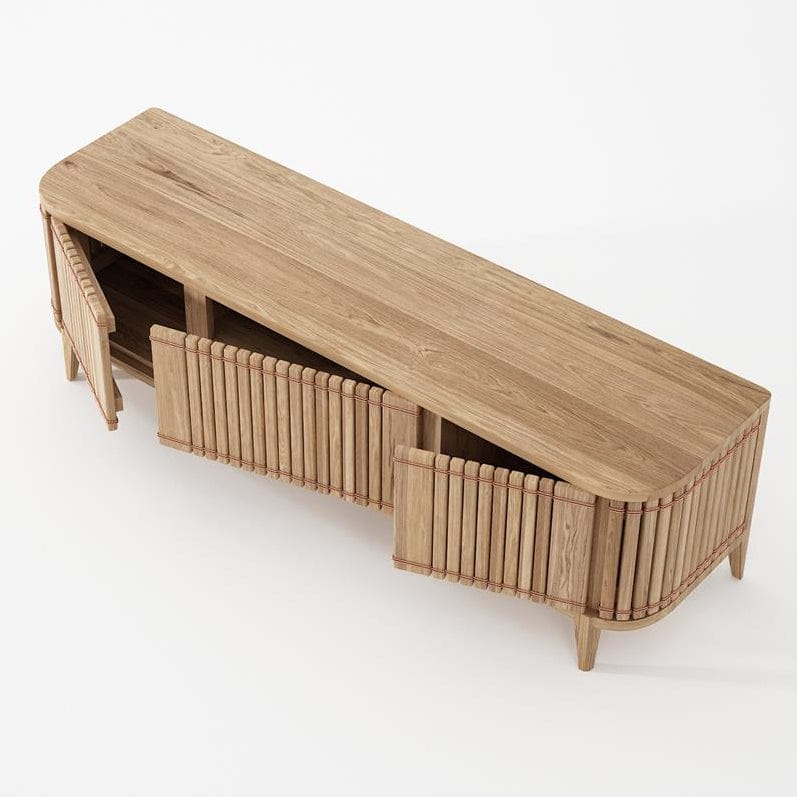 Koppar Media Cabinet with 3 Doors - European Oak - Image 7