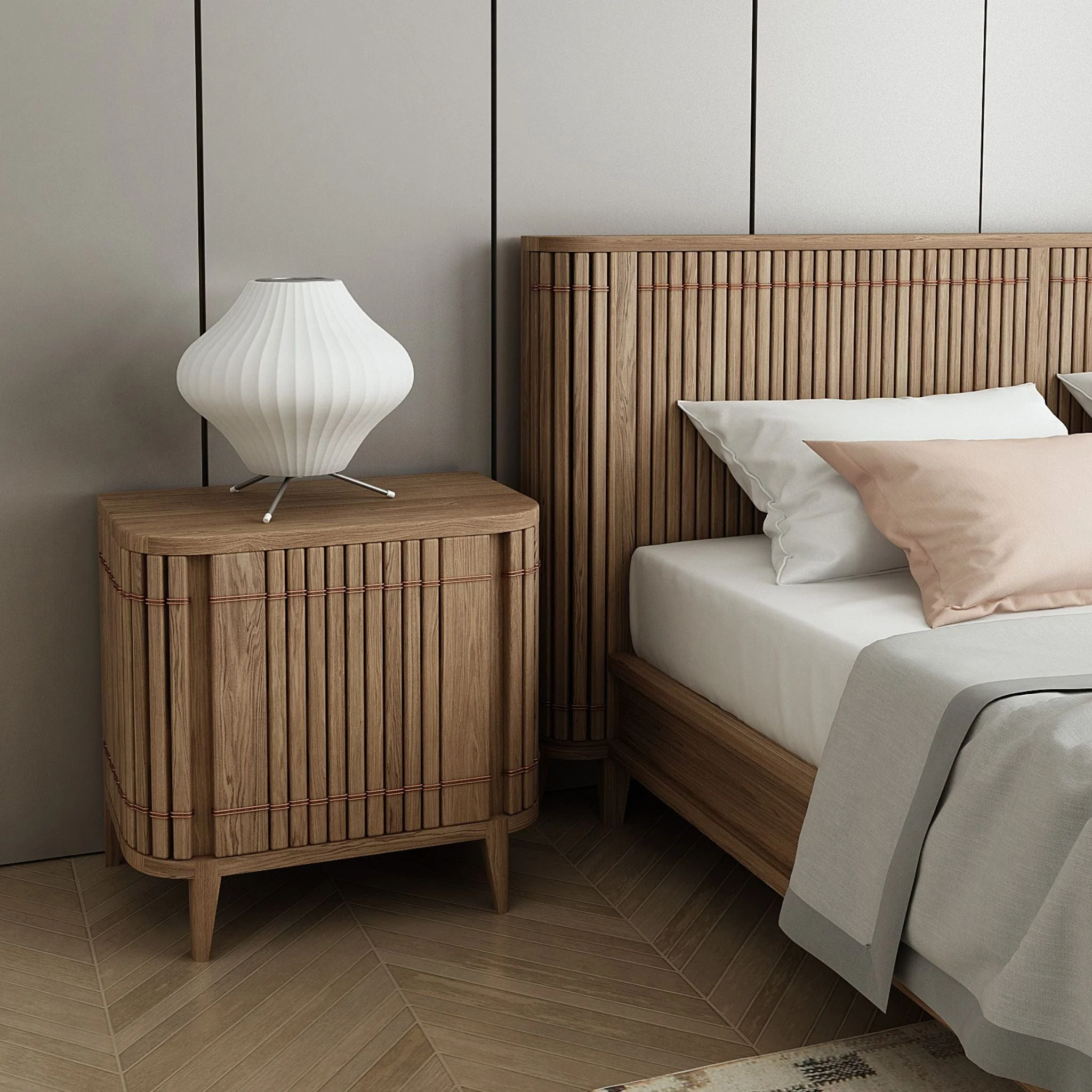 Koppar Side Table Right Hinges - European Oak - Image 2
