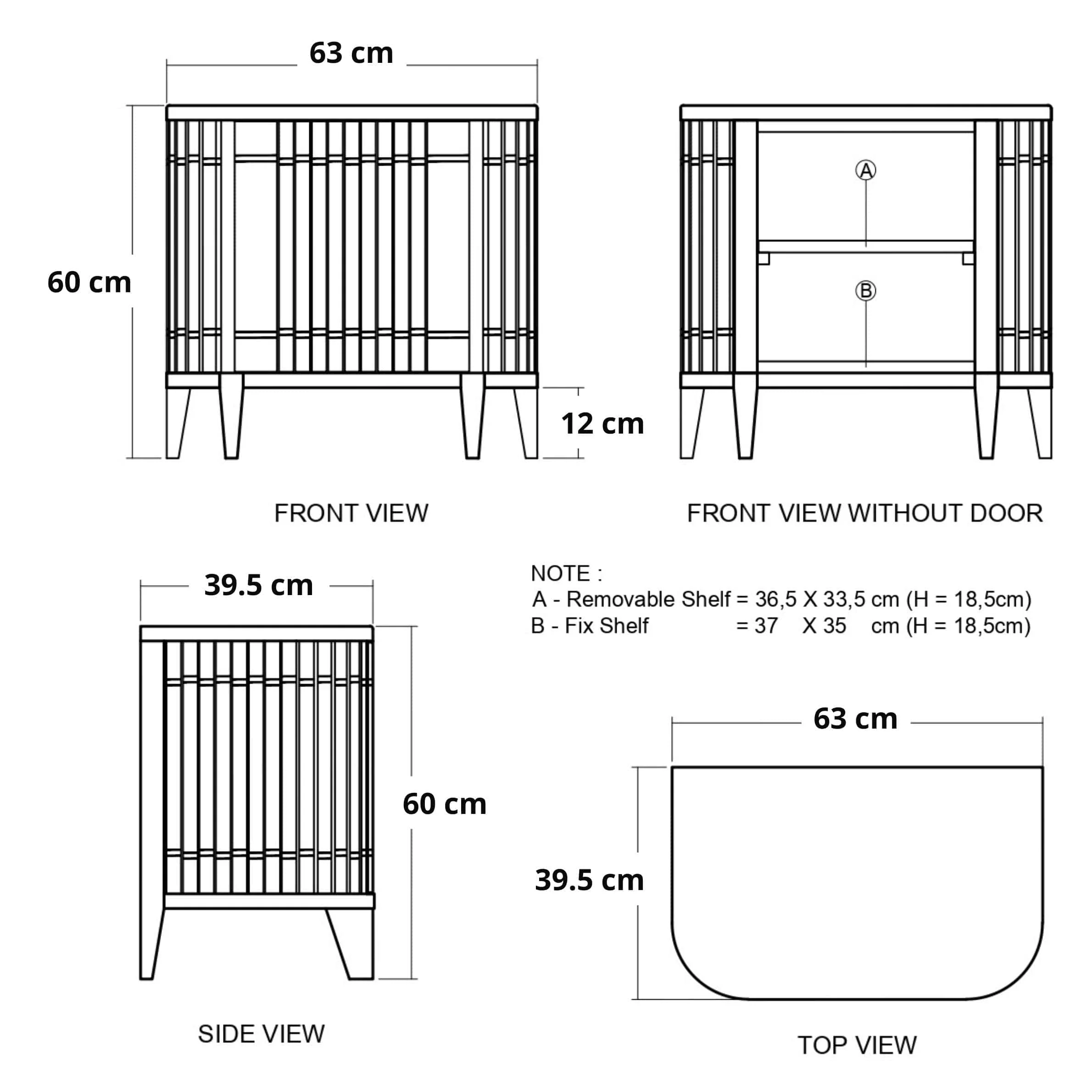 Koppar Side Table Right Hinges - European Oak - Image 9