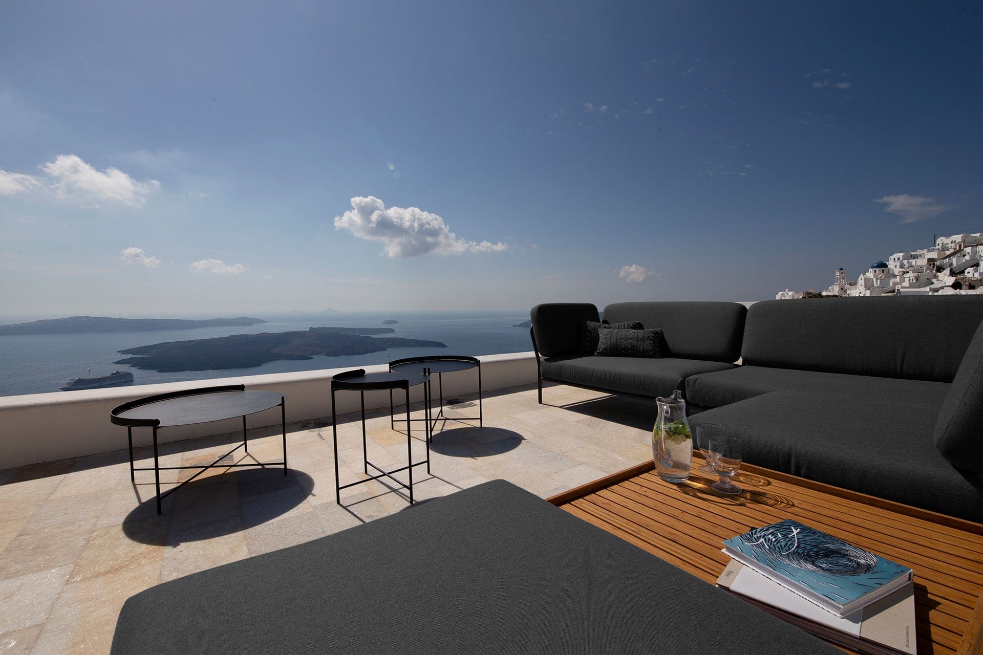 Level Lounge Sofa - Dark Grey Cushions - Image 4
