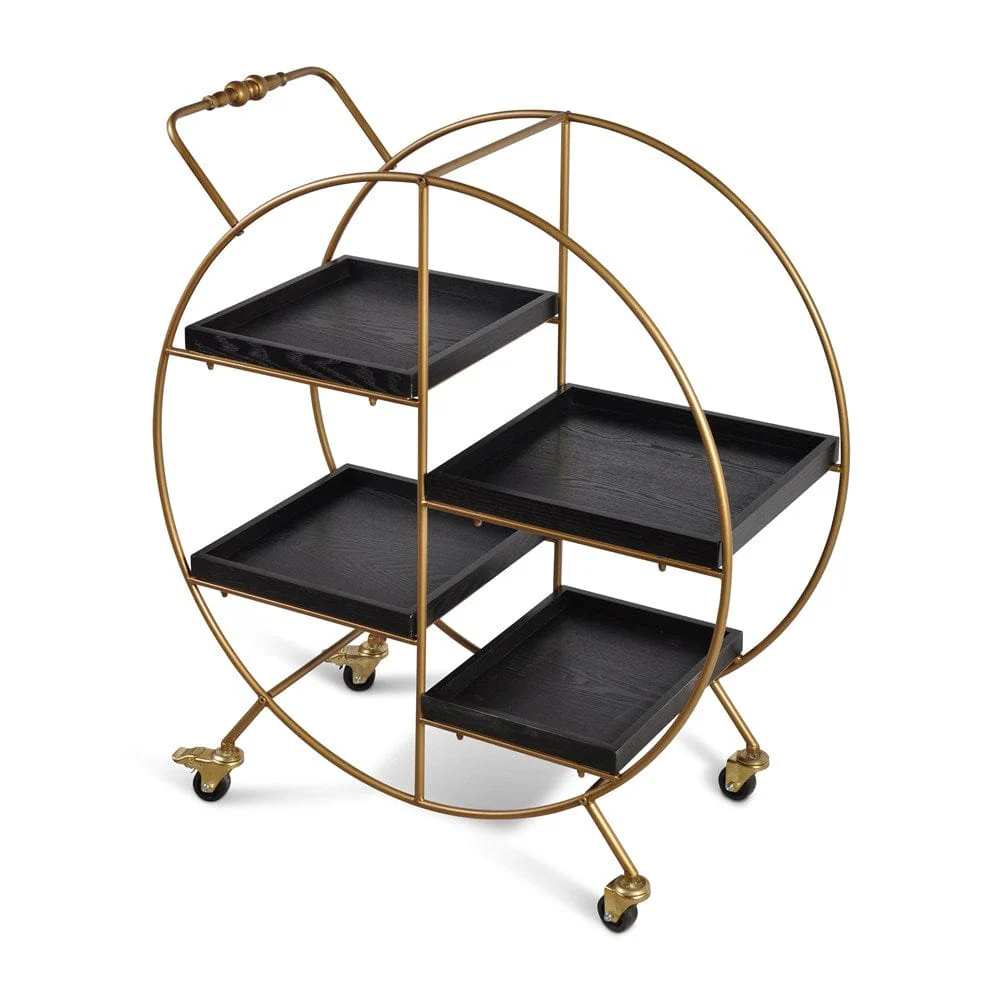 Luxe Round Bar Trolley - Image 3