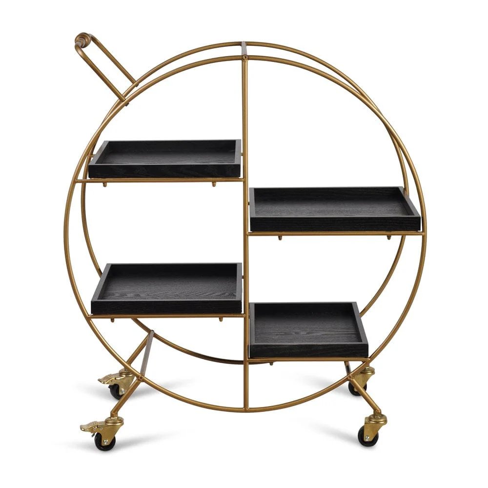 Luxe Round Bar Trolley - Image 4