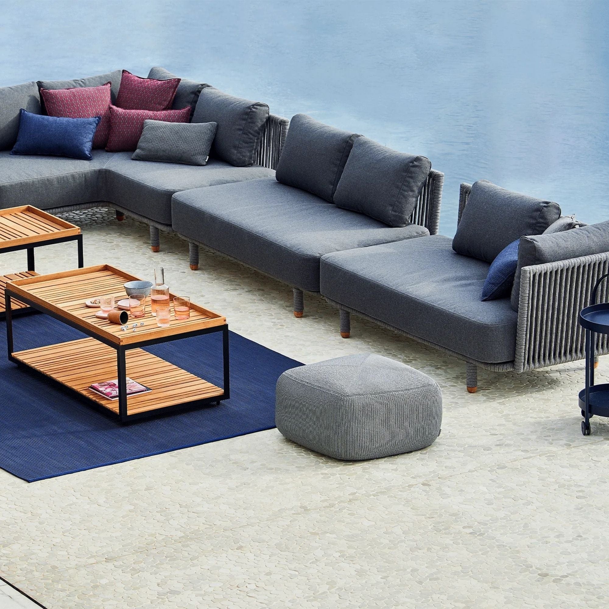 Moments 2 Seater Sofa Left with Cushion Set - Grey - Image 4