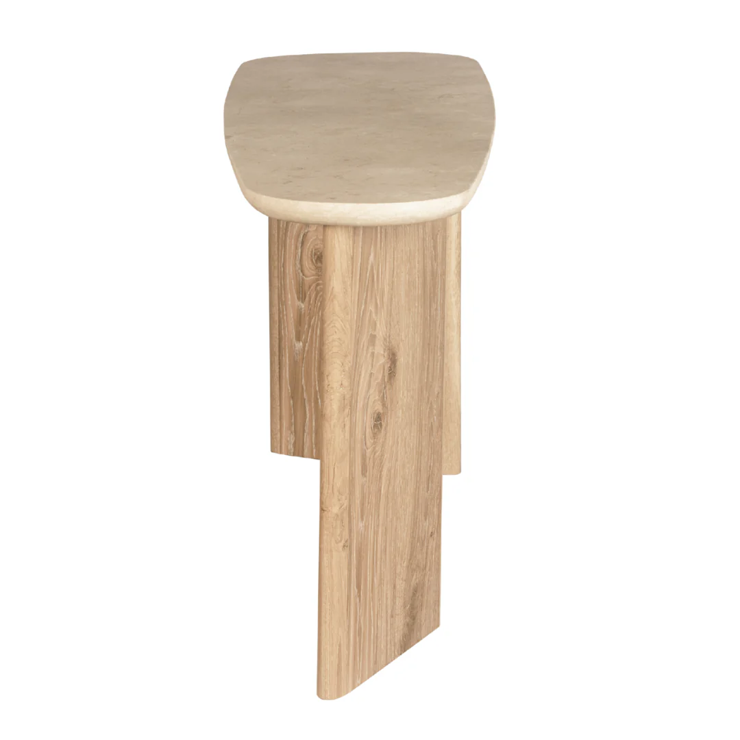 Montaro Console Table with Top Cream Marble - Natural - Image 5