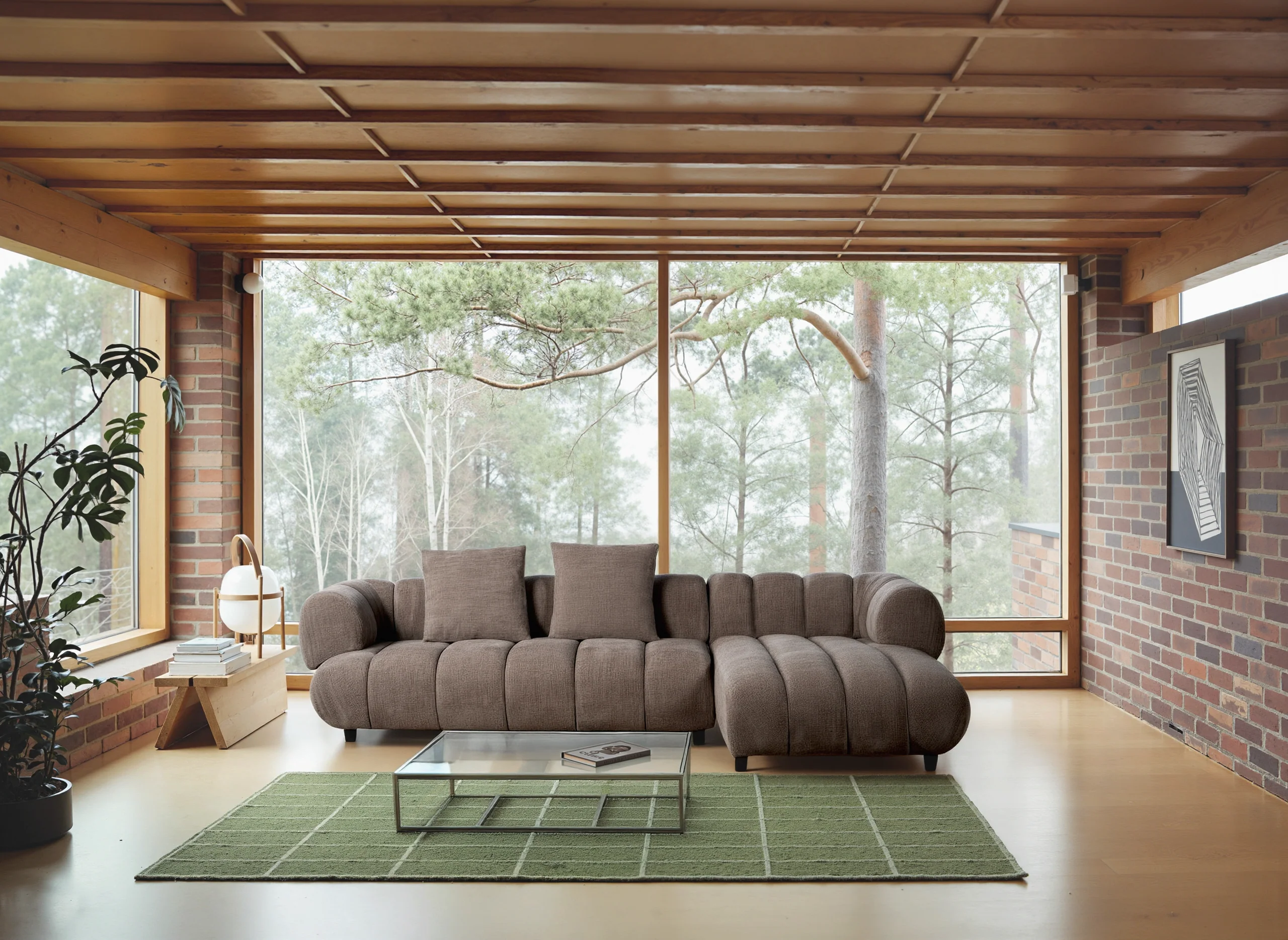 Reya 4 Seater Lounge in Mushroom Fabric - Image 3