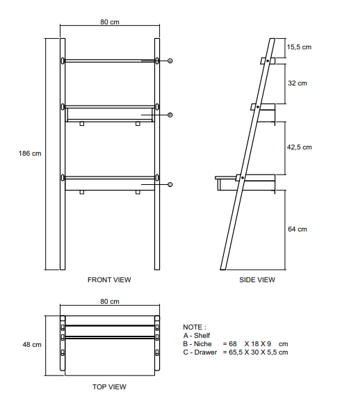 Simply City Ladder Desk - European Oak - Image 6