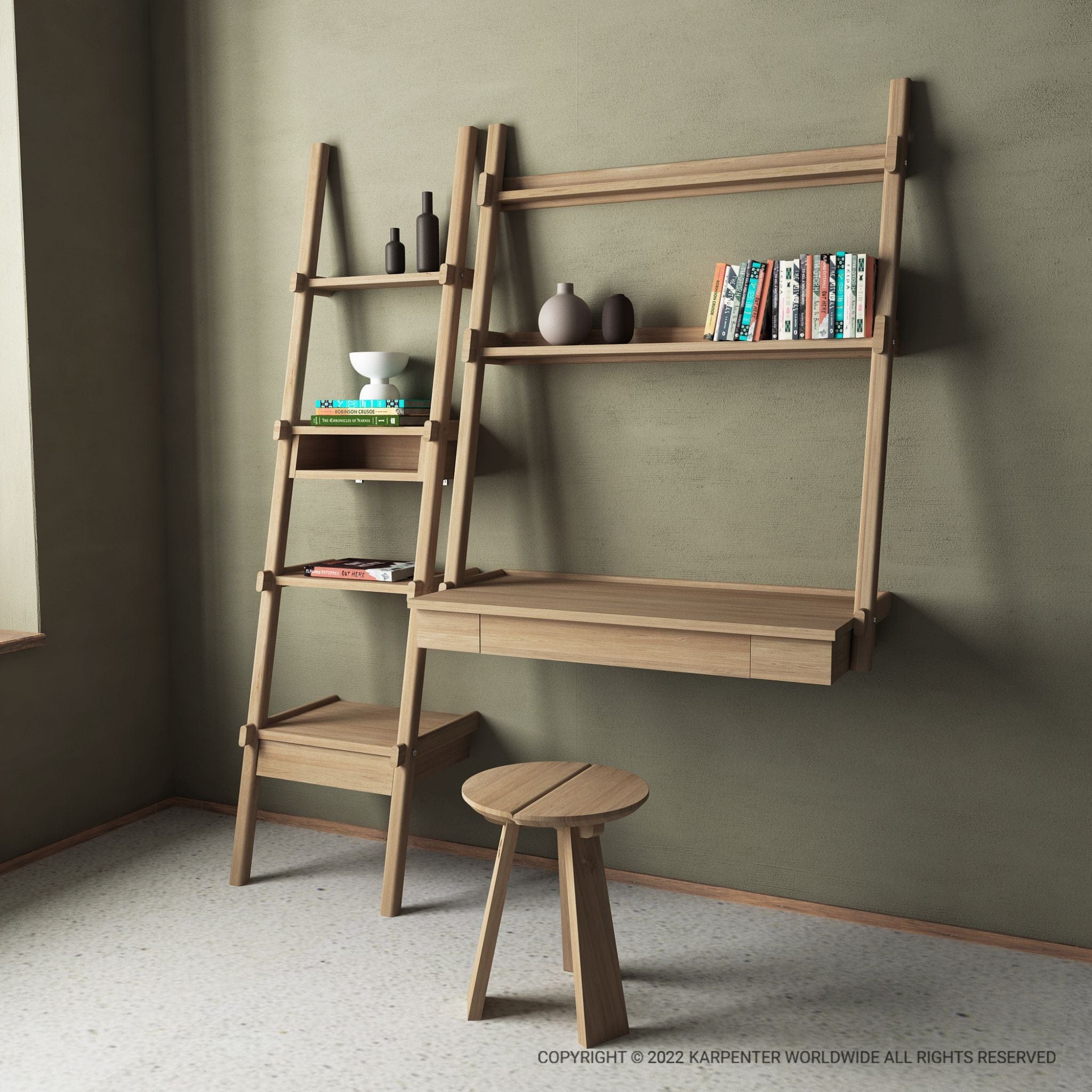 Simply City Ladder Shelves - European Oak - Image 5