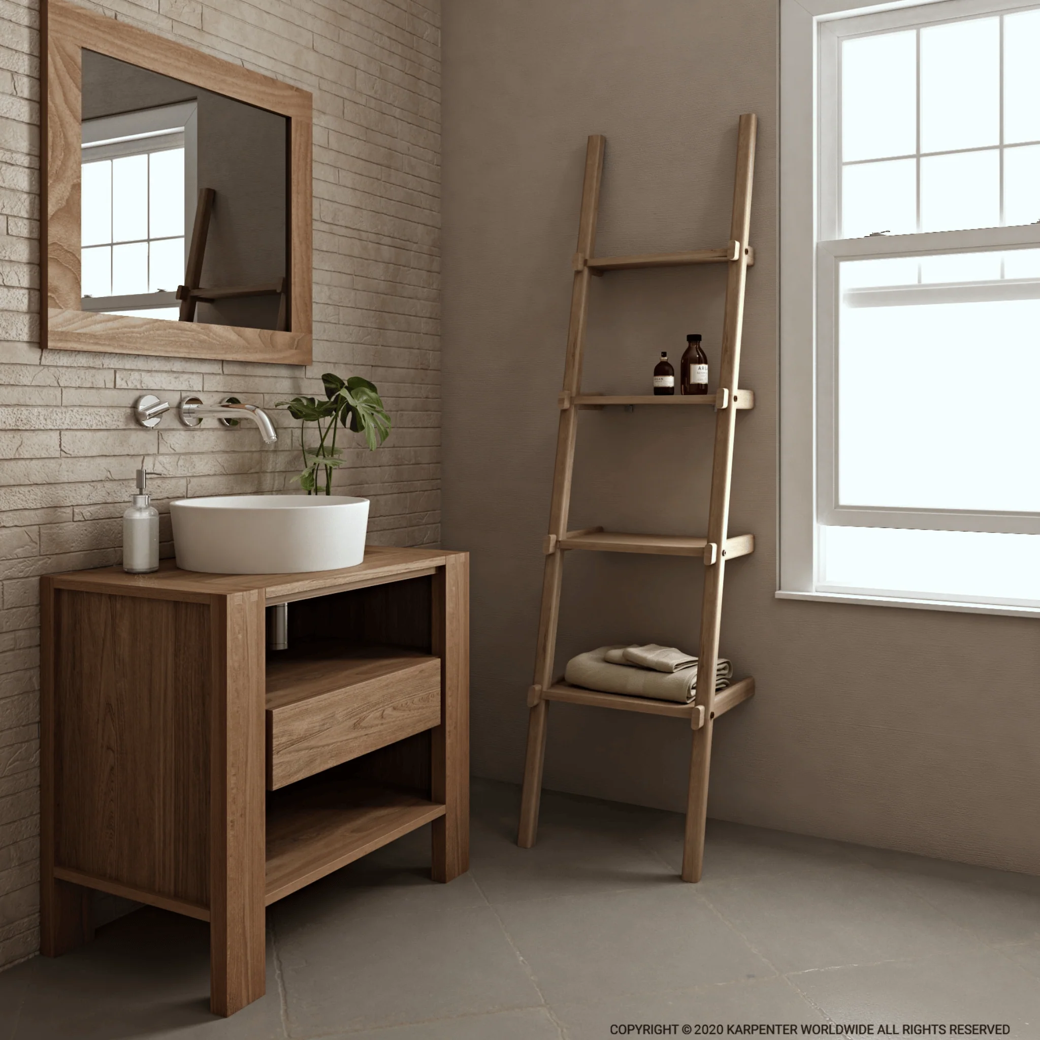 Simply City Ladder Shelves - European Oak - Image 3