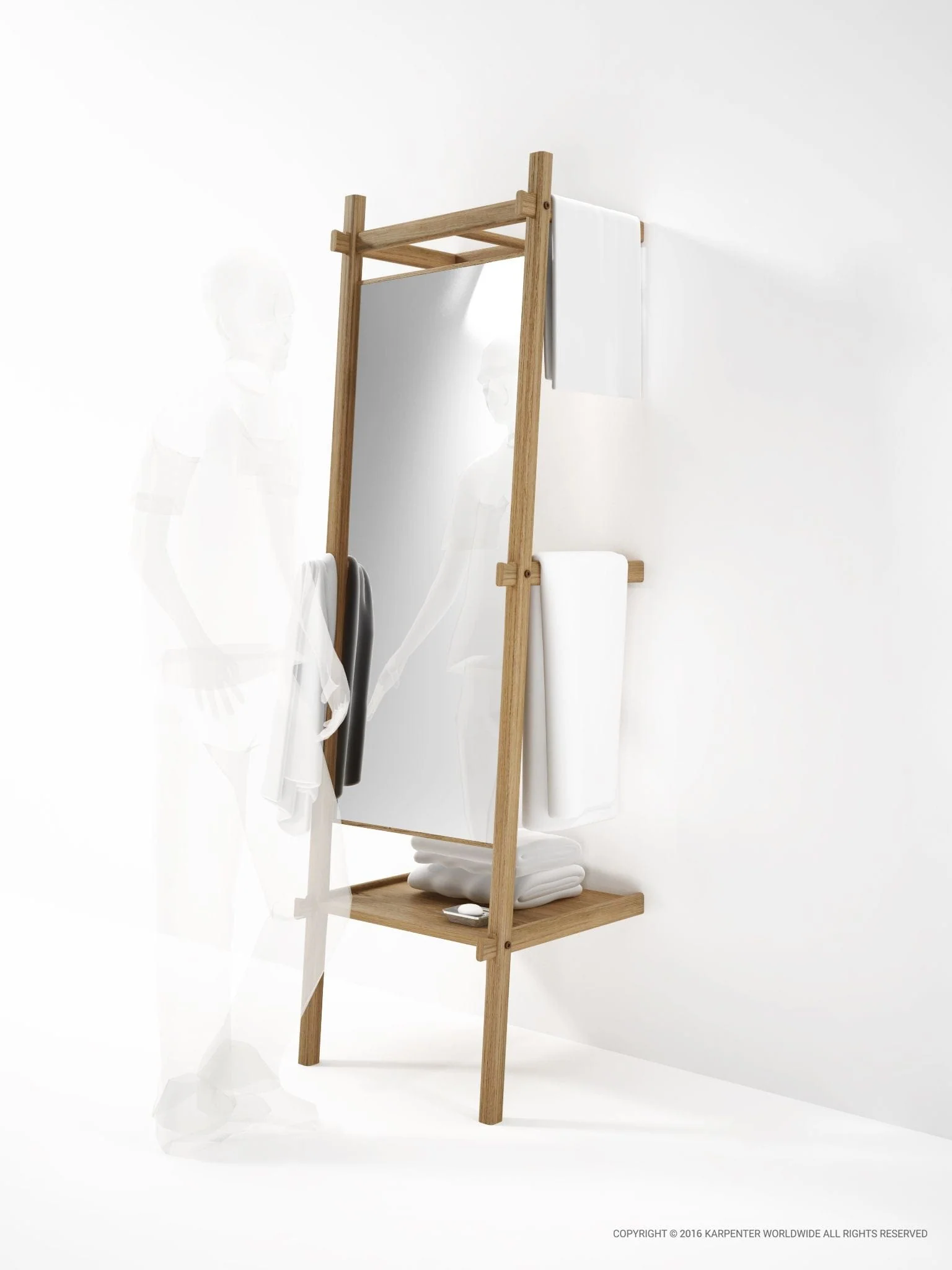 Simply City Standing Mirror - European Oak - Image 3