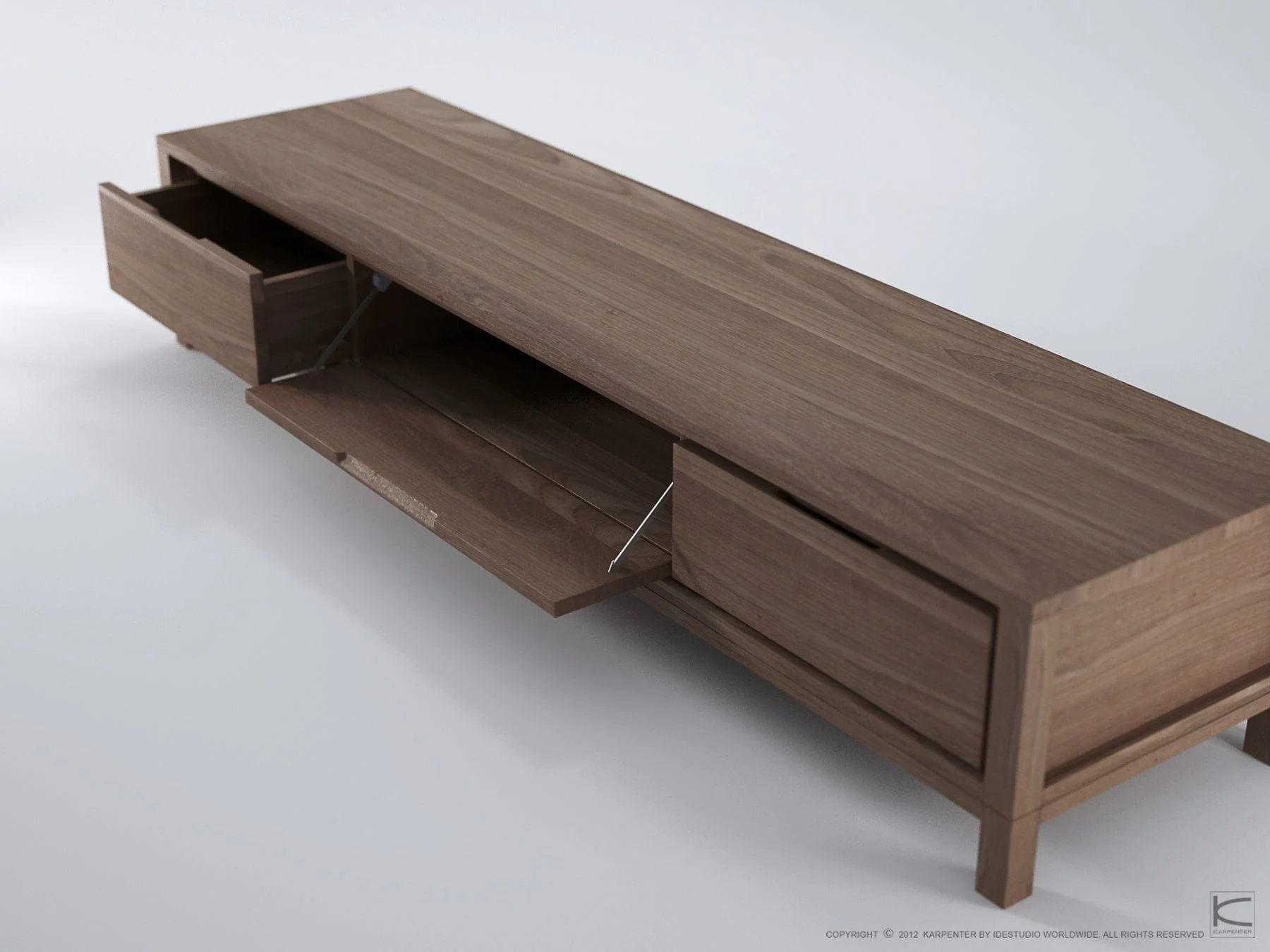 Solid TV Unit - FSC Recycled Teak - Image 4