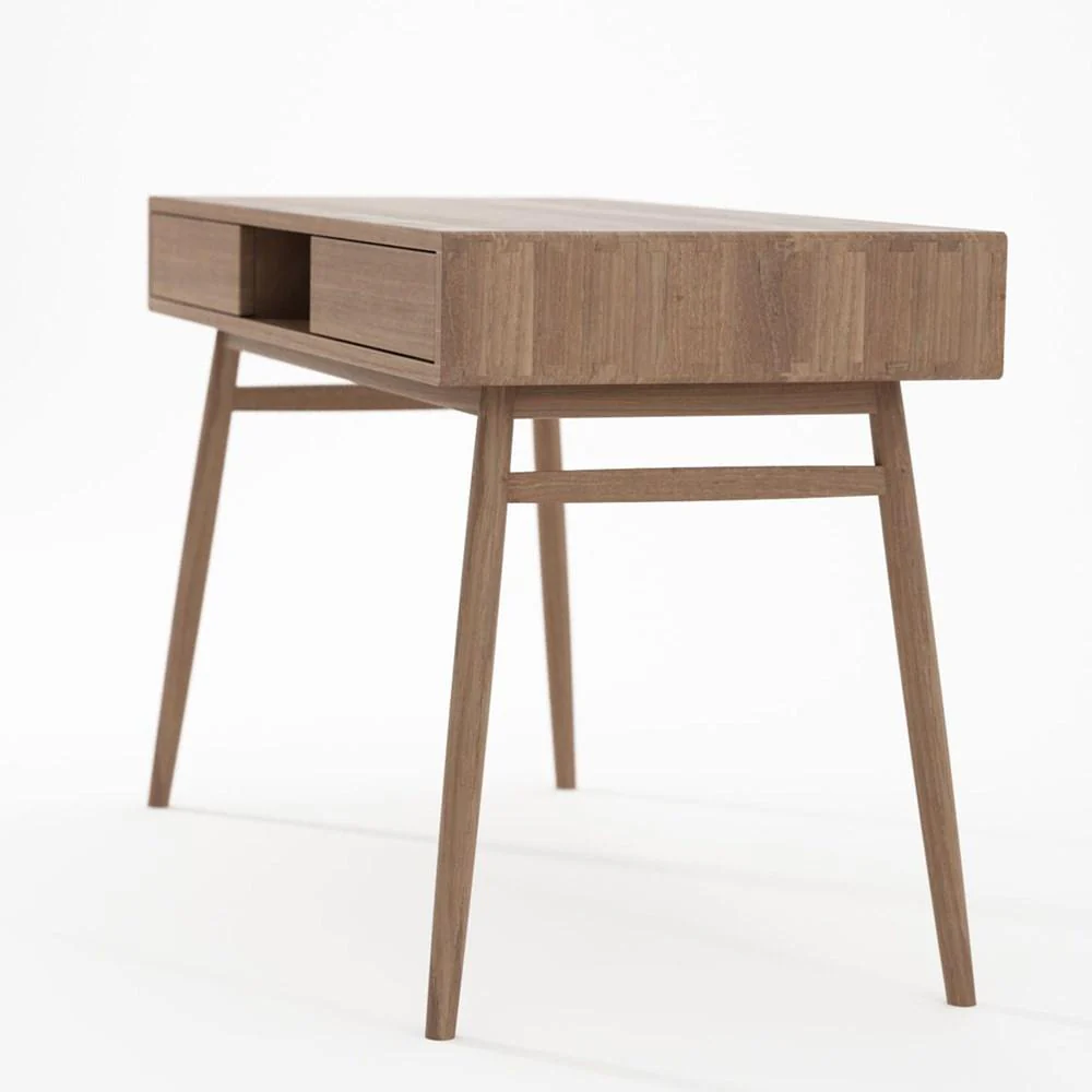 Twist Desk with 2 Drawers - FSC RecycledTeak - Image 4