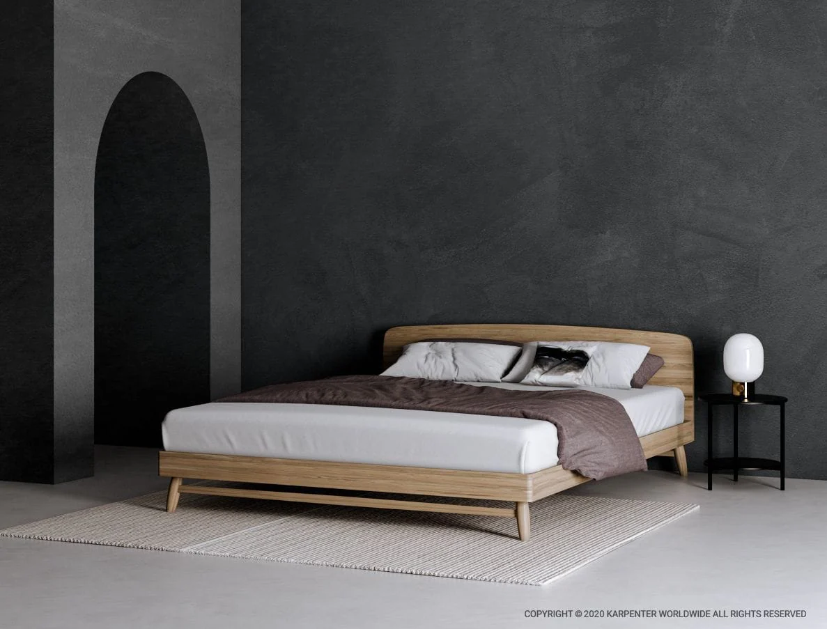 Twist Double Bed - European Oak - Image 3