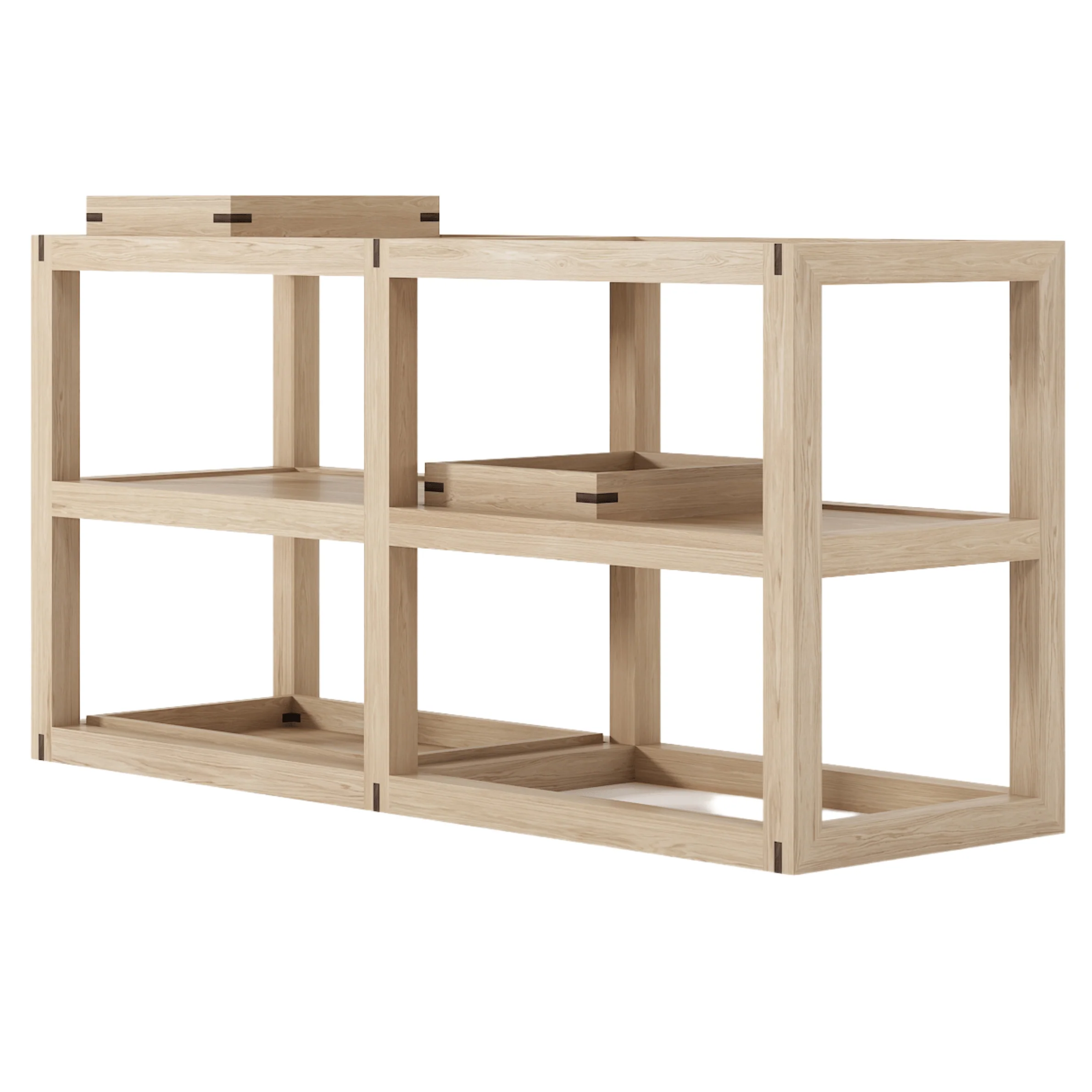 Up and Down Small Open Sideboard - European Oak