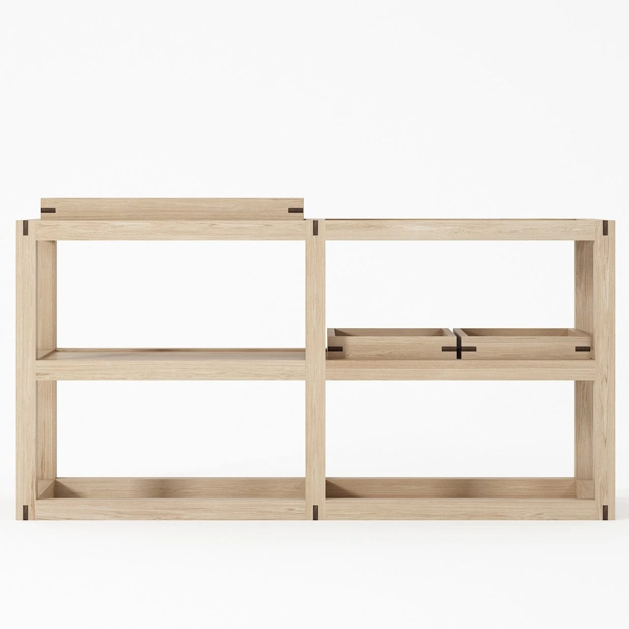 Up and Down Small Open Sideboard - European Oak - Image 5