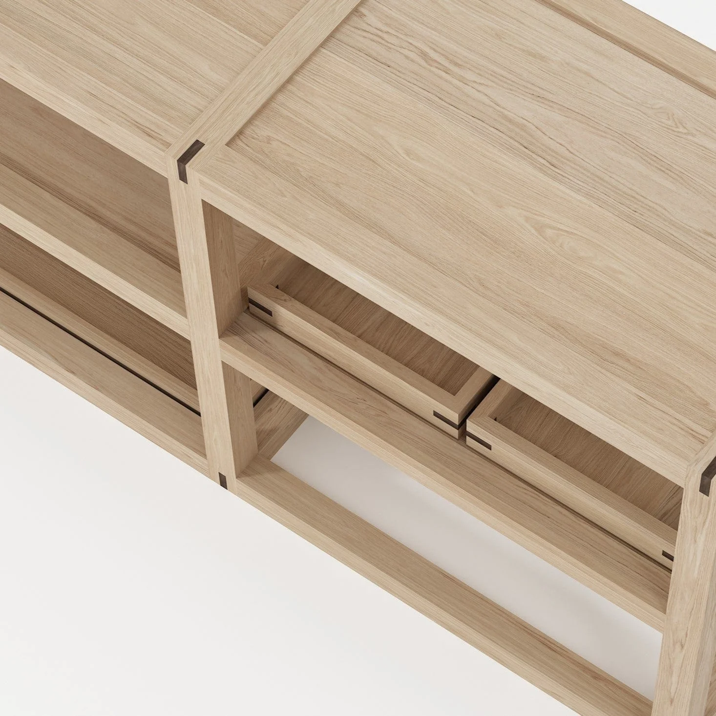 Up and Down Small Open Sideboard - European Oak - Image 7