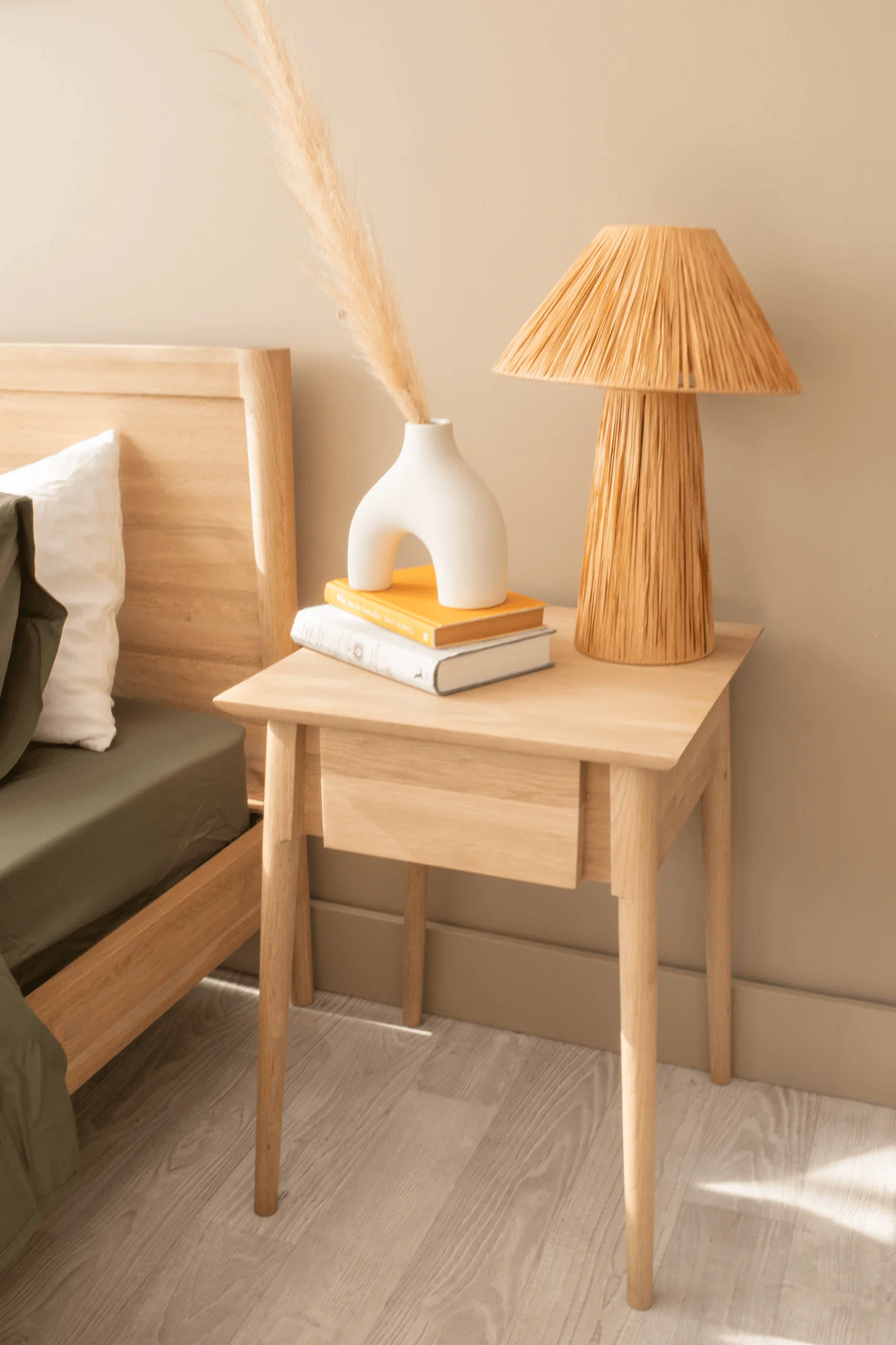 Vintage Bedside European Oak - Image 5