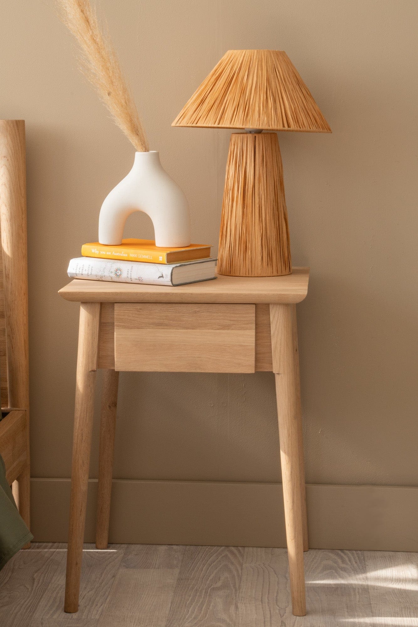 Vintage Bedside European Oak - Image 6