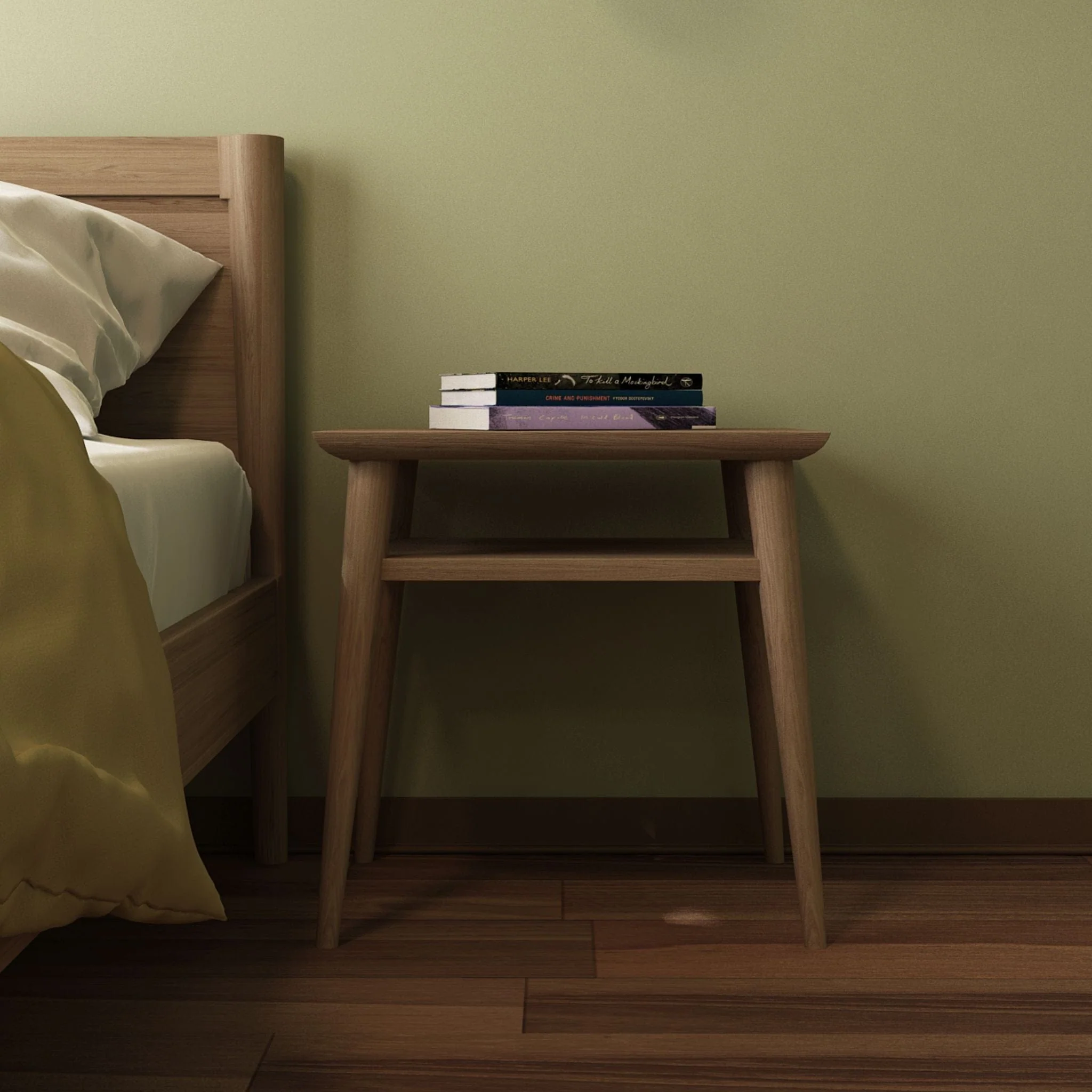 Vintage Narrow Open Bedside - European Oak - Image 7