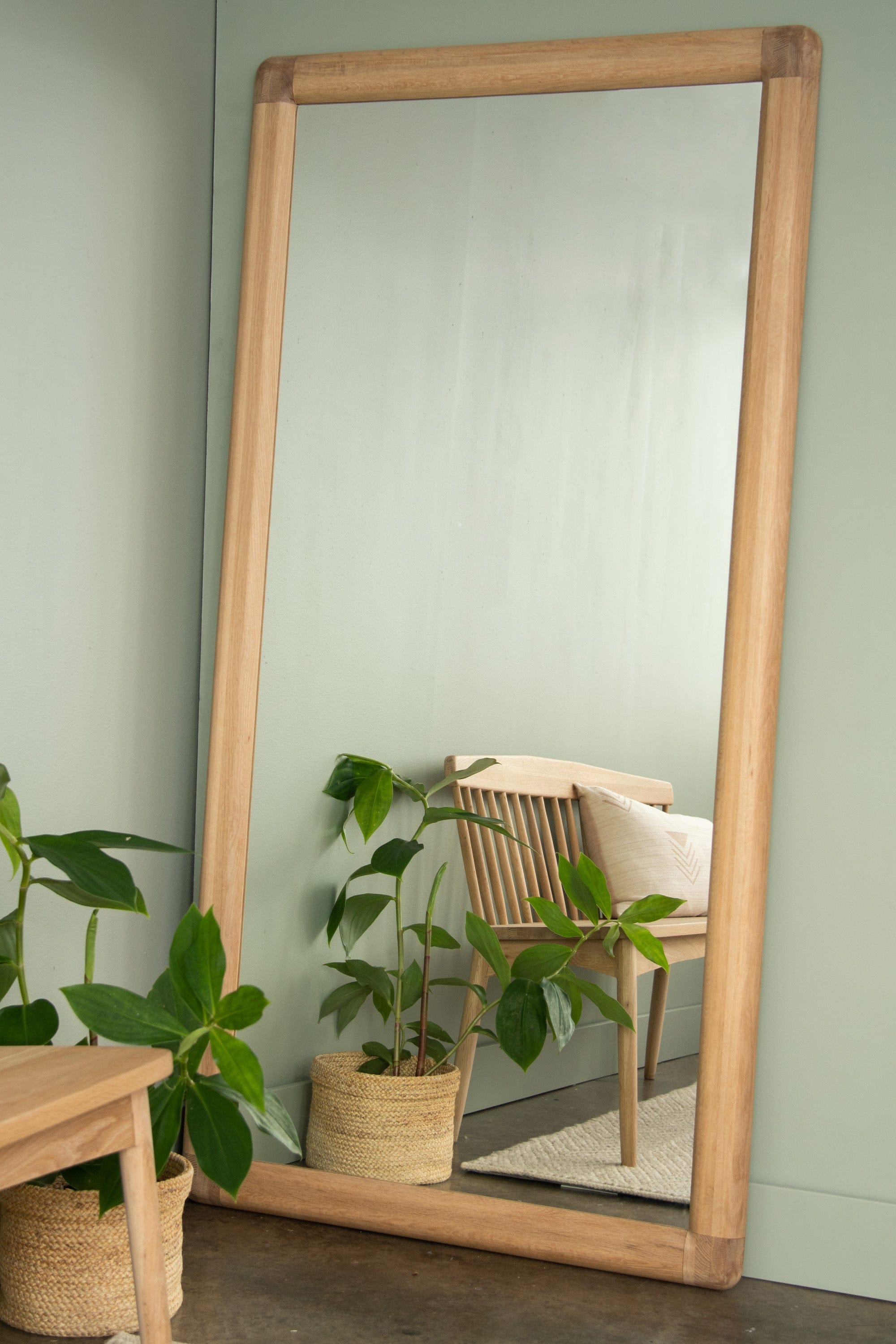 Vintage Floor Mirror - European Oak - Image 6