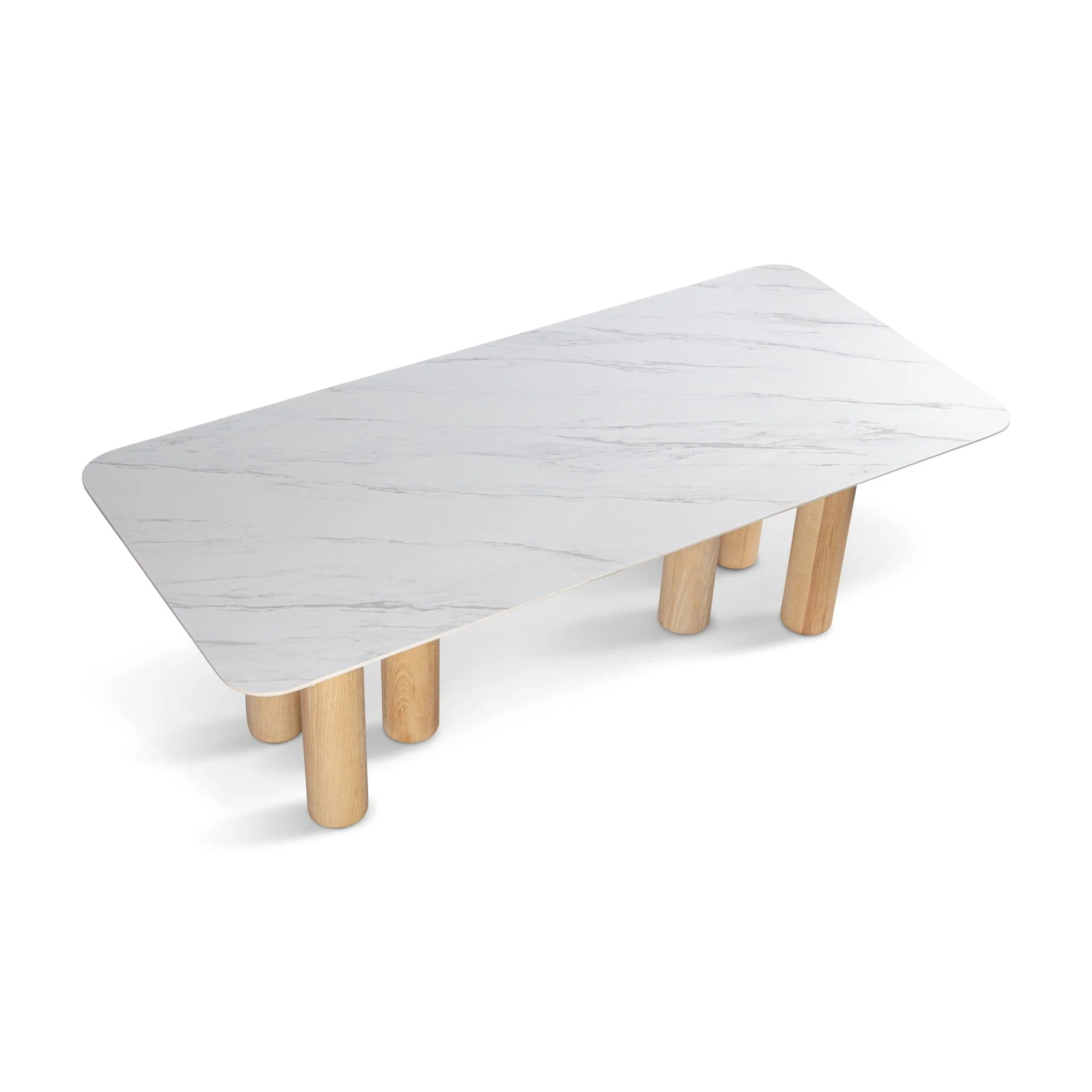 Modena Stone Dining Table - Oak Base - Image 4